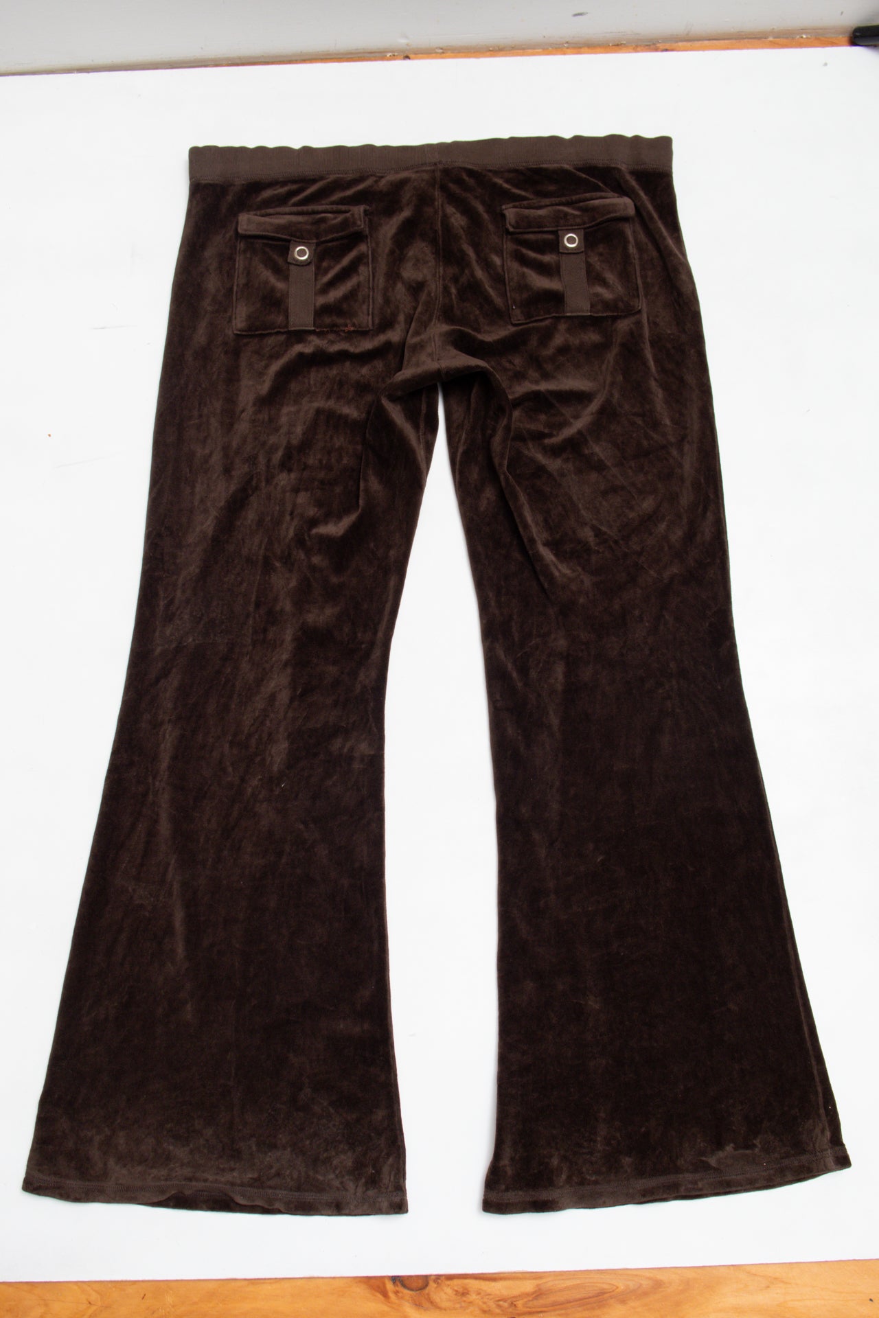 #180 USA made brown velour low rise pants | c. 162 | size 14