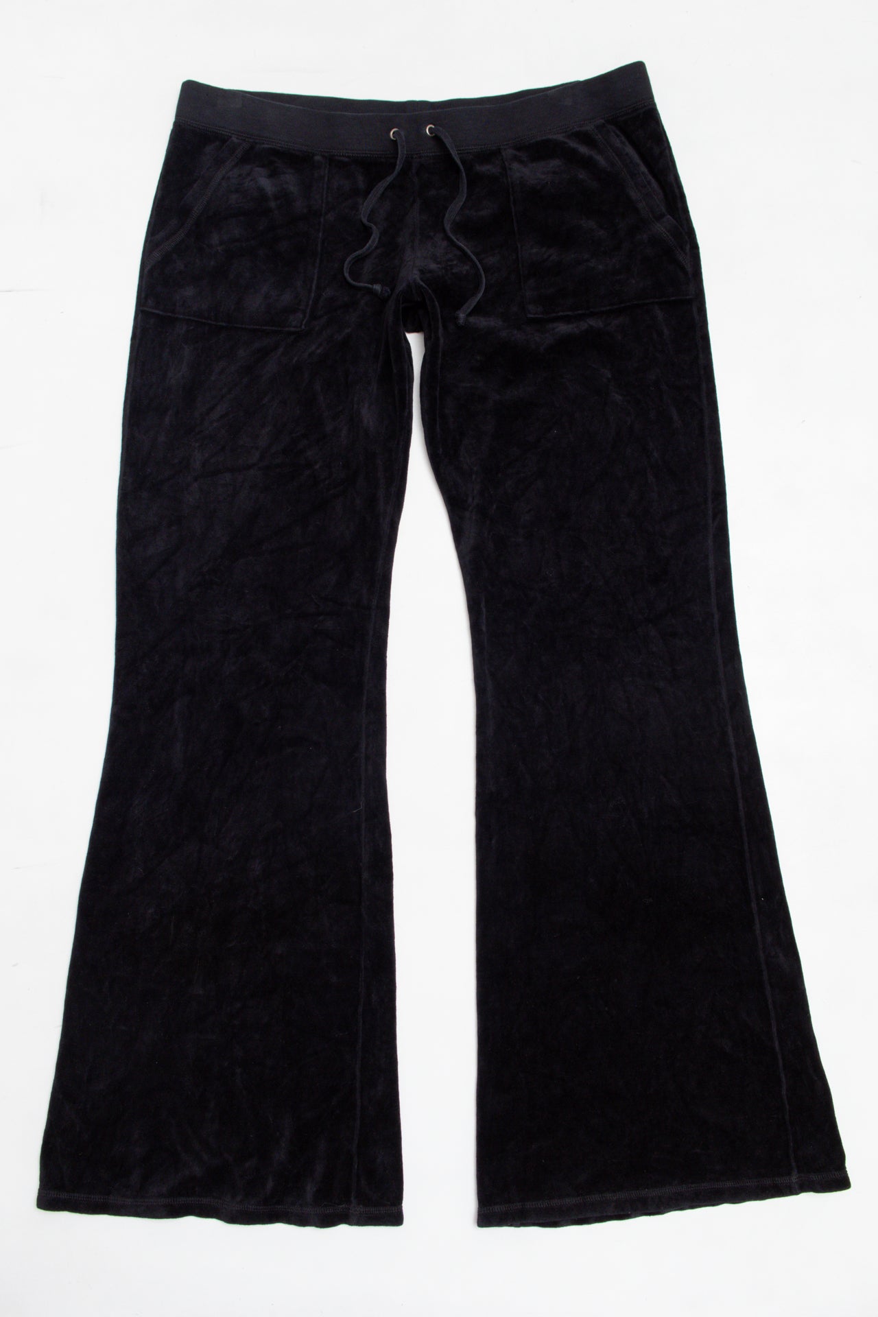 #184 USA made black velour pants | c. 162 | size 12
