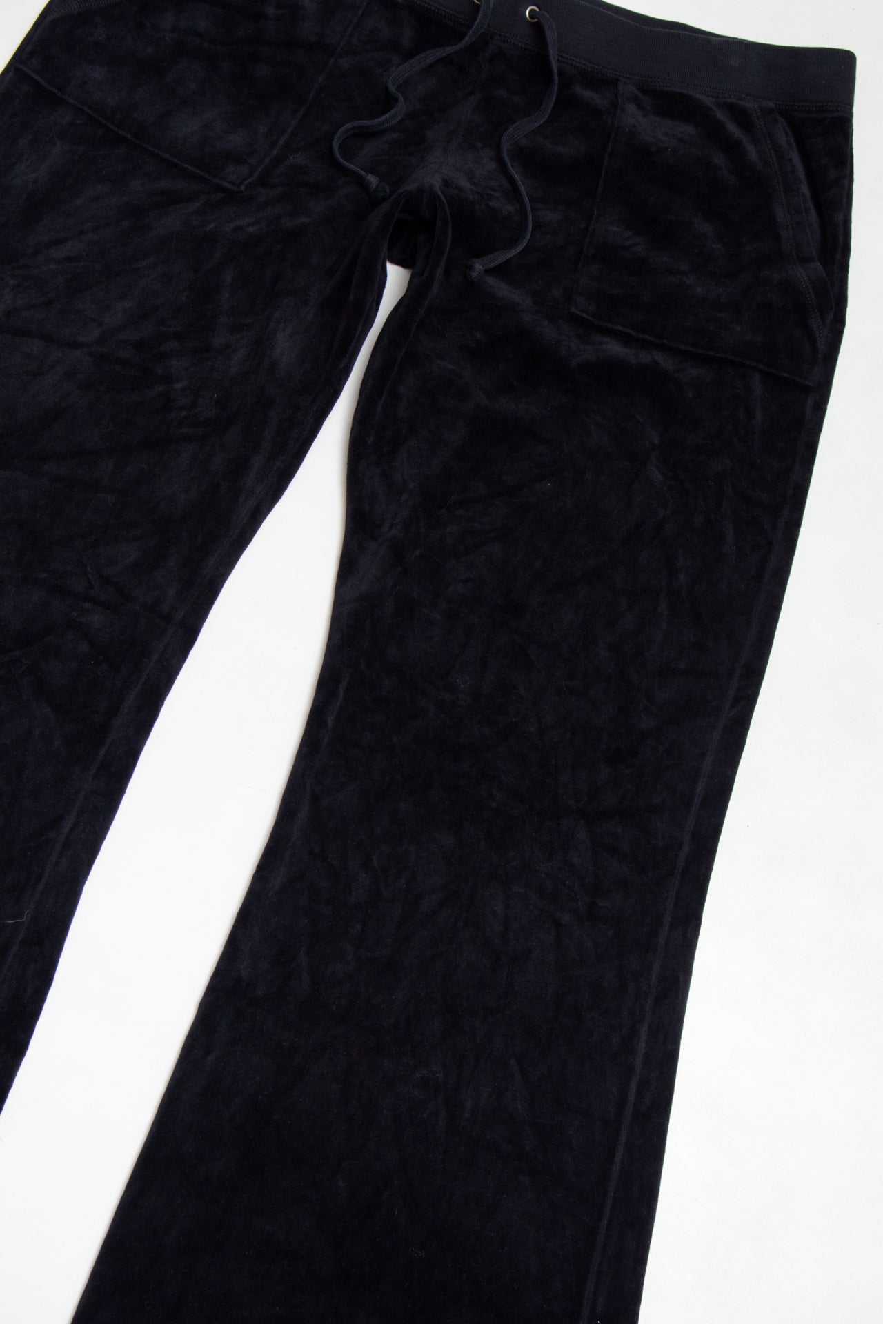 #184 USA made black velour pants | c. 162 | size 12