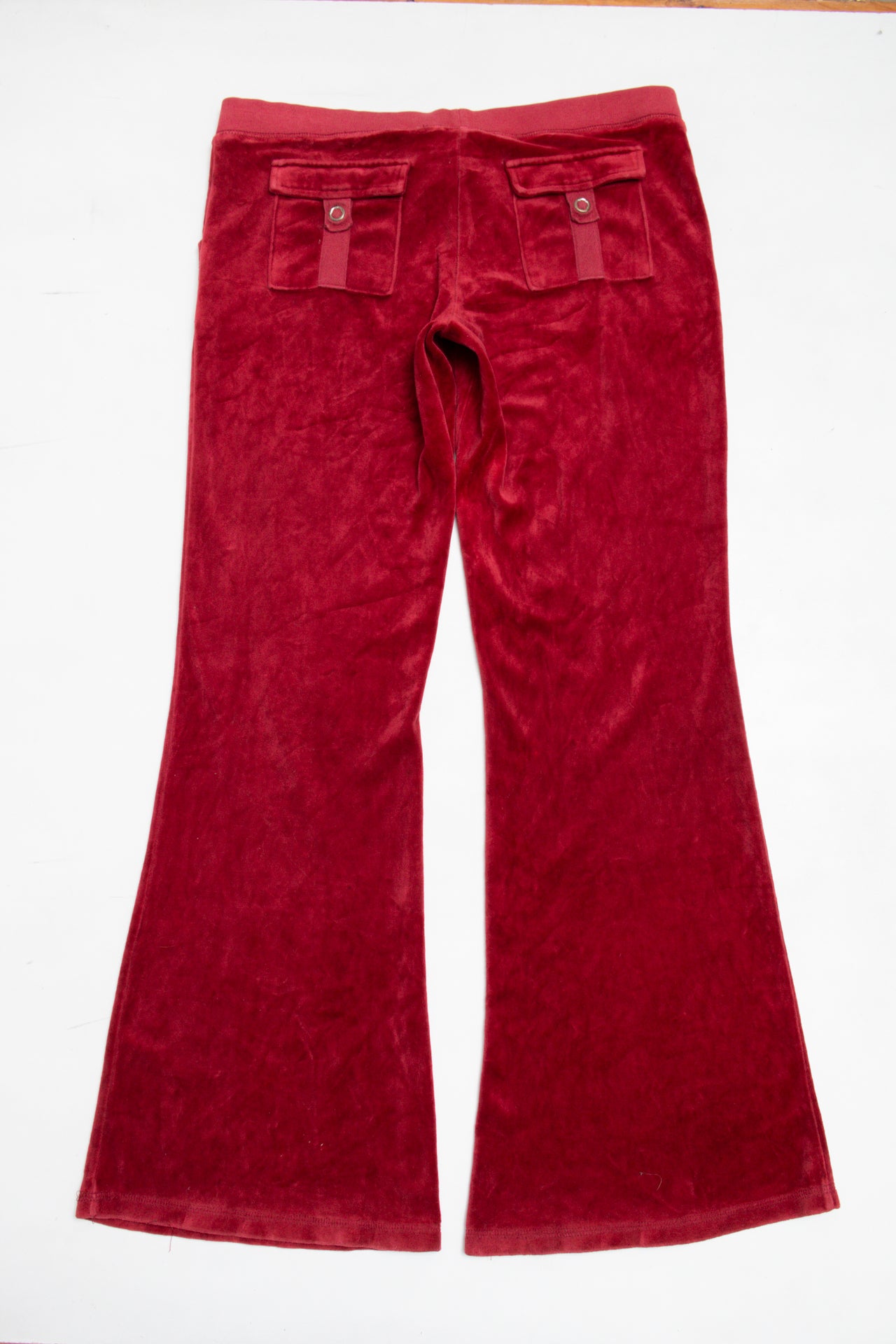 #186 USA made burgundy glitter print velour pants | c. 162 | size 10
