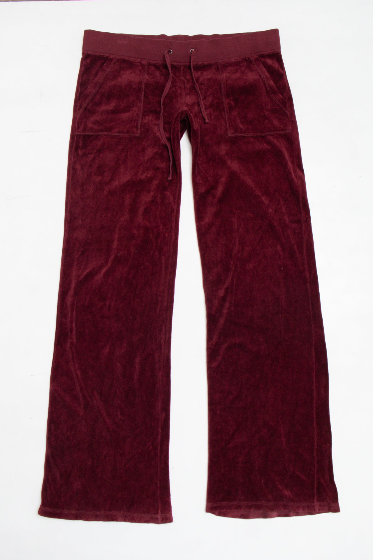 #187 USA made burgundy velour pants | c. 162 | size 10