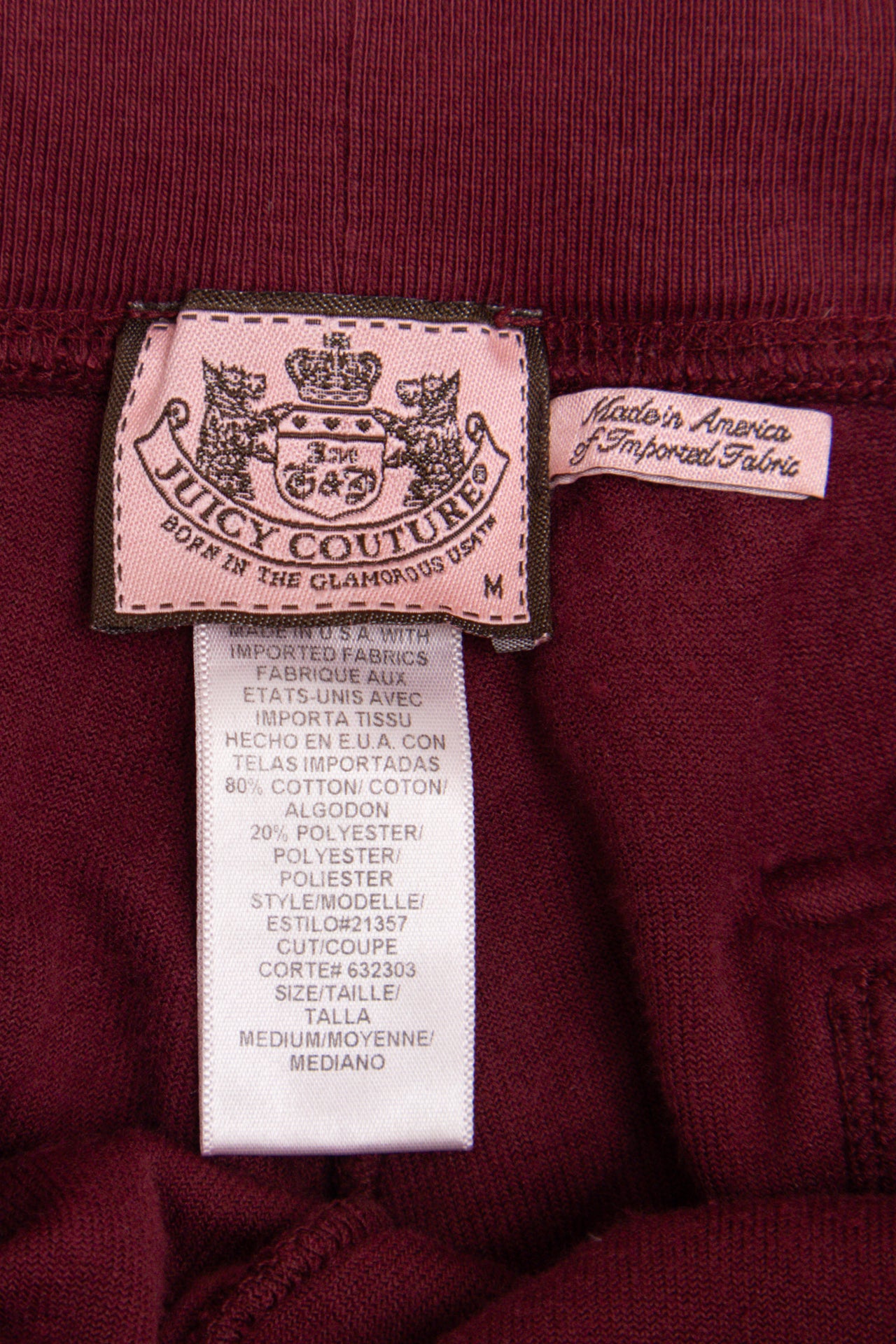 #187 USA made burgundy velour pants | c. 162 | size 10