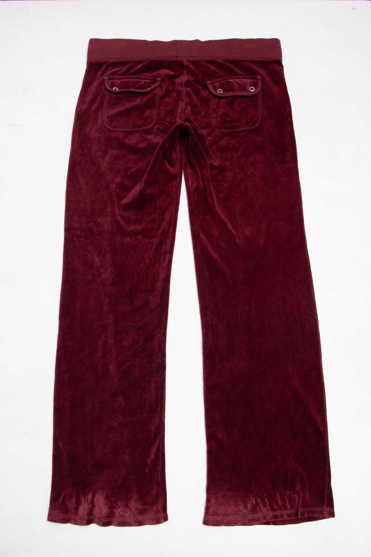 #187 USA made burgundy velour pants | c. 162 | size 10