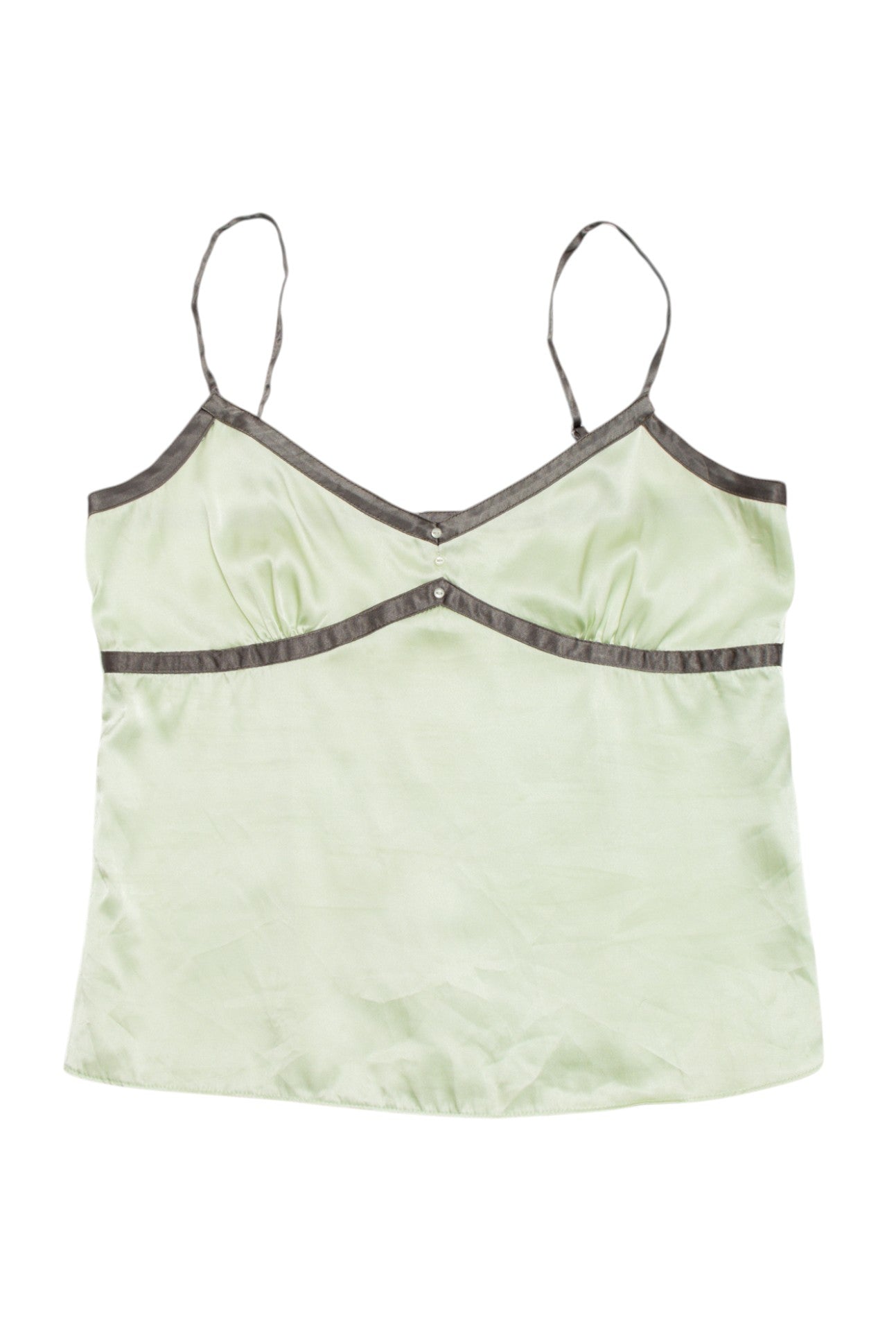 #196 satin sage green cami | c. 162 | size 10