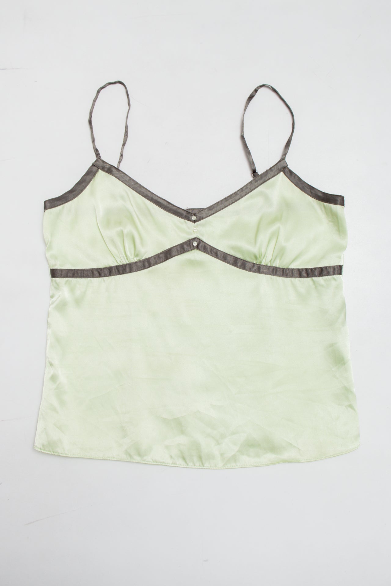 #196 satin sage green cami | c. 162 | size 10