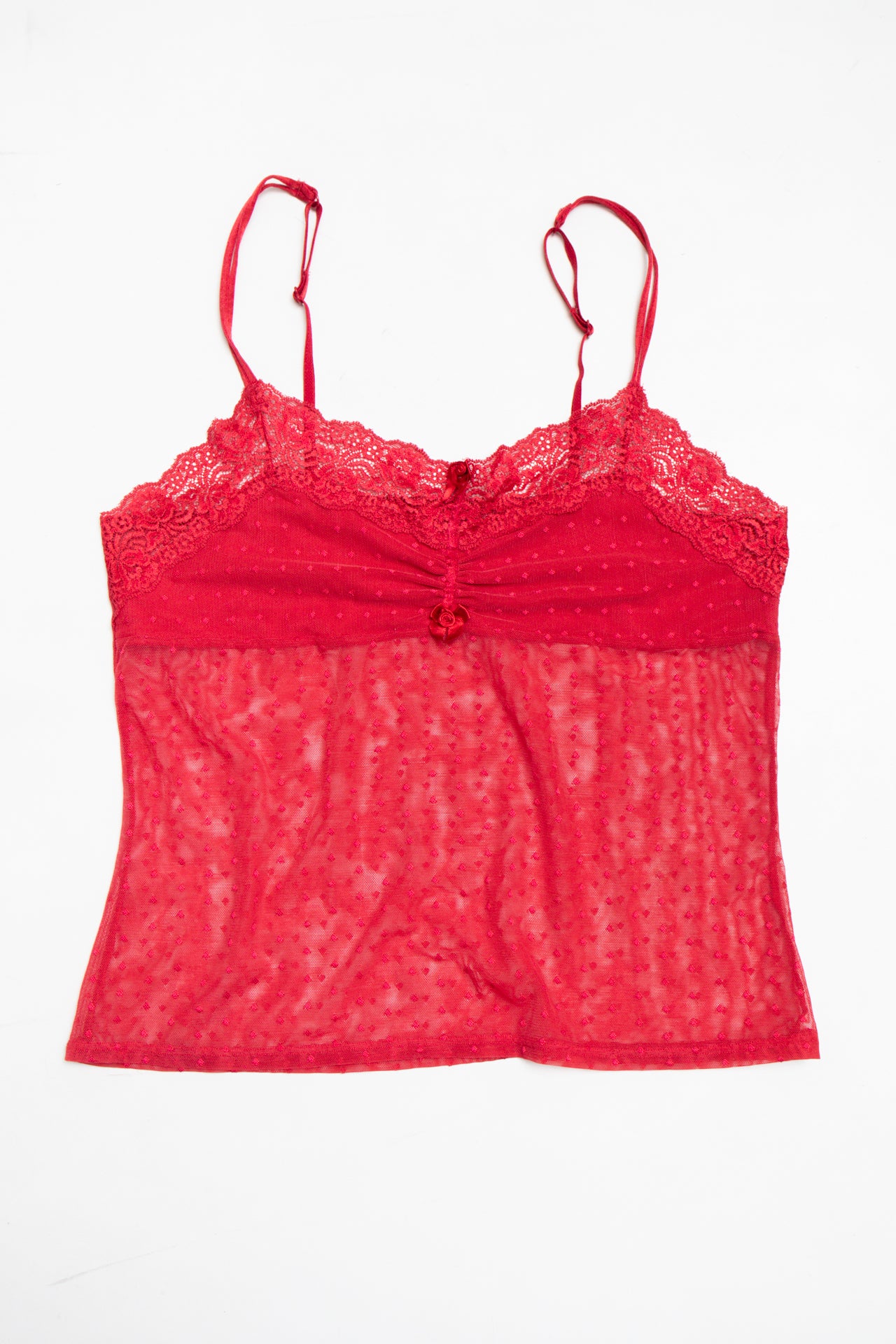 #198 Vassarette red mesh cami | c. 162 | size 12