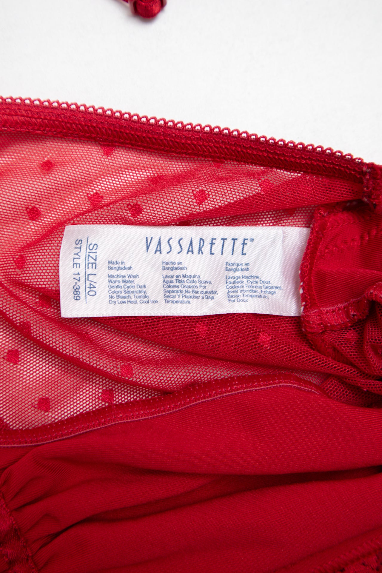 #198 Vassarette red mesh cami | c. 162 | size 12