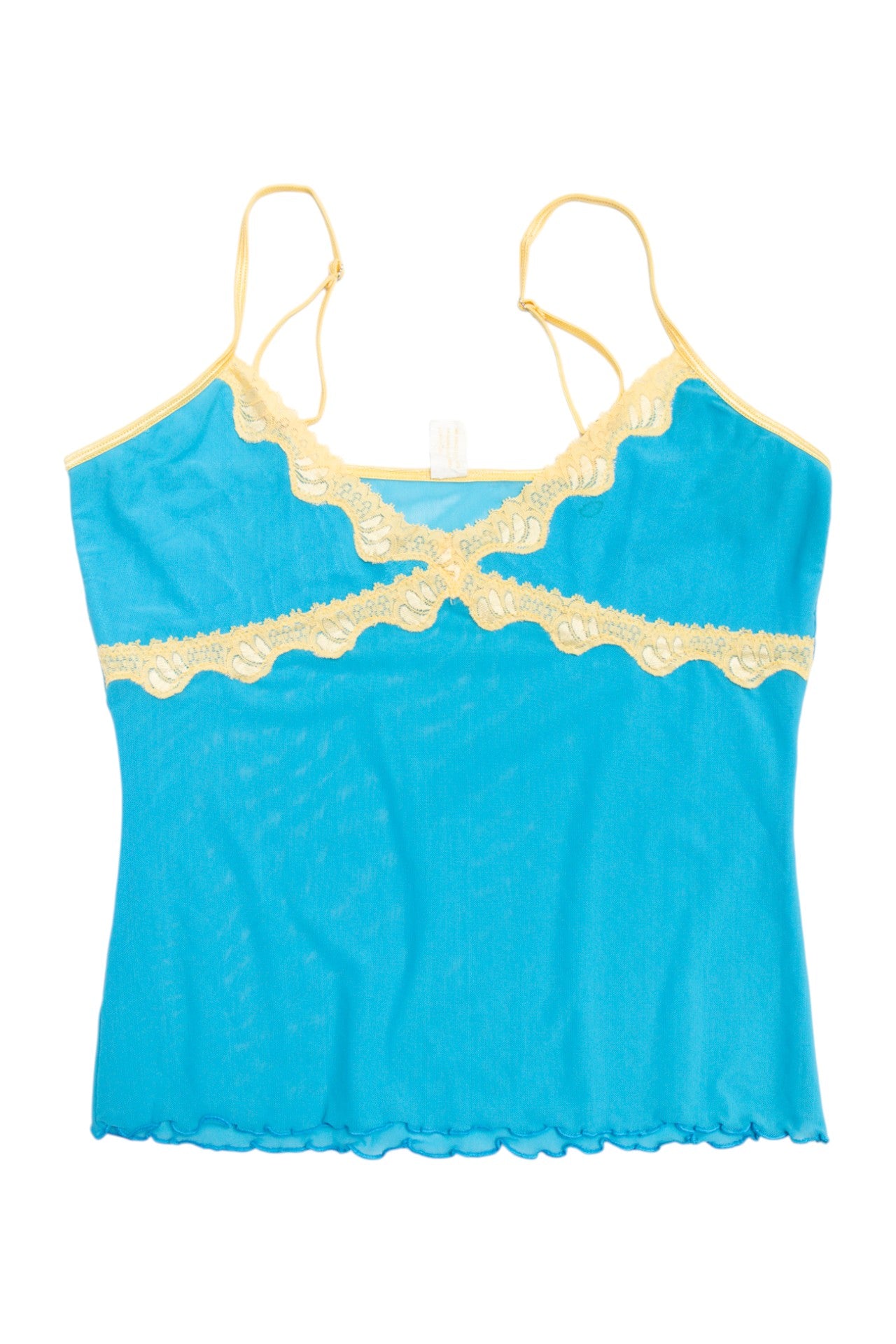 #199 mesh blue/yellow cami | c. 162 | size 10