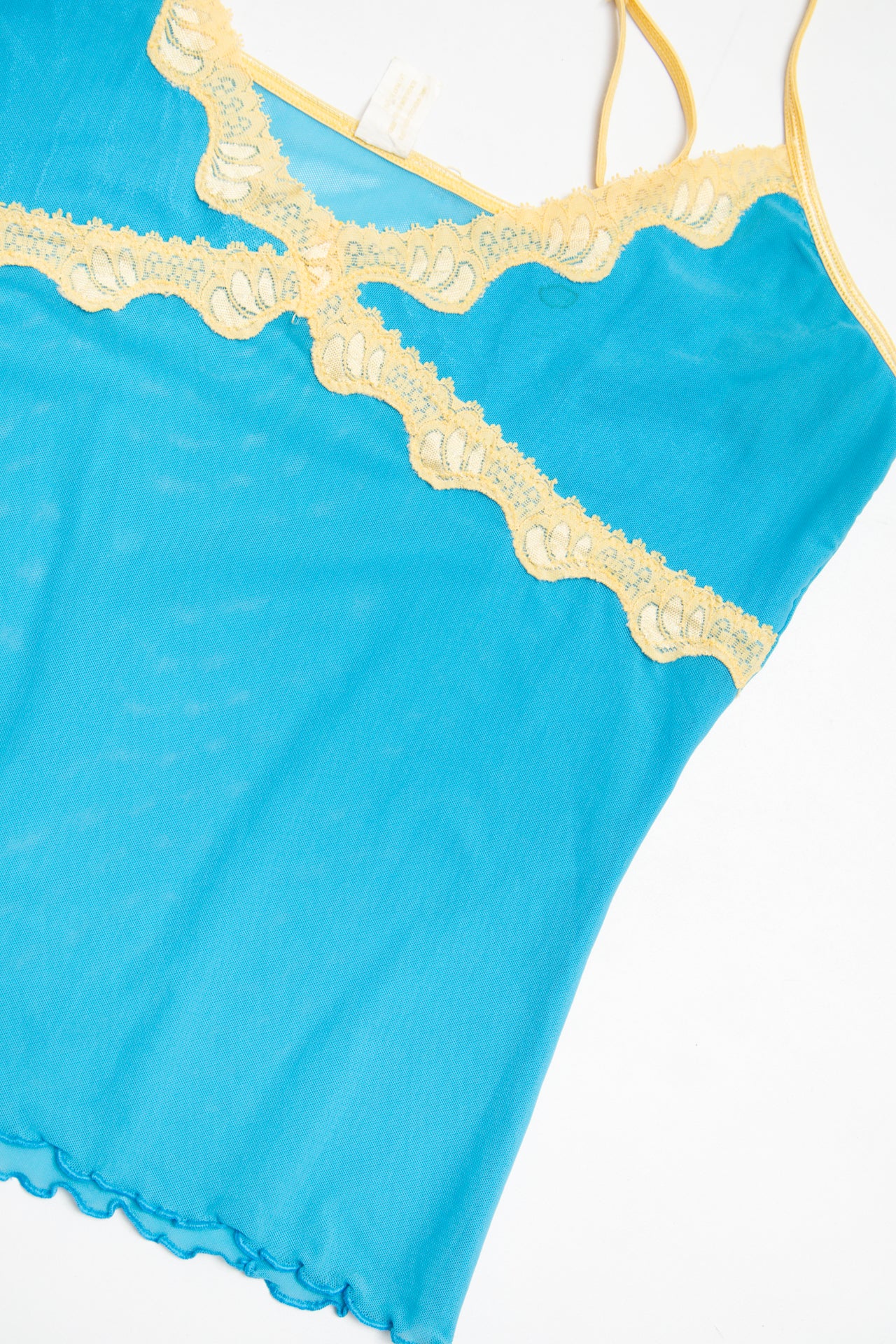 #199 mesh blue/yellow cami | c. 162 | size 10