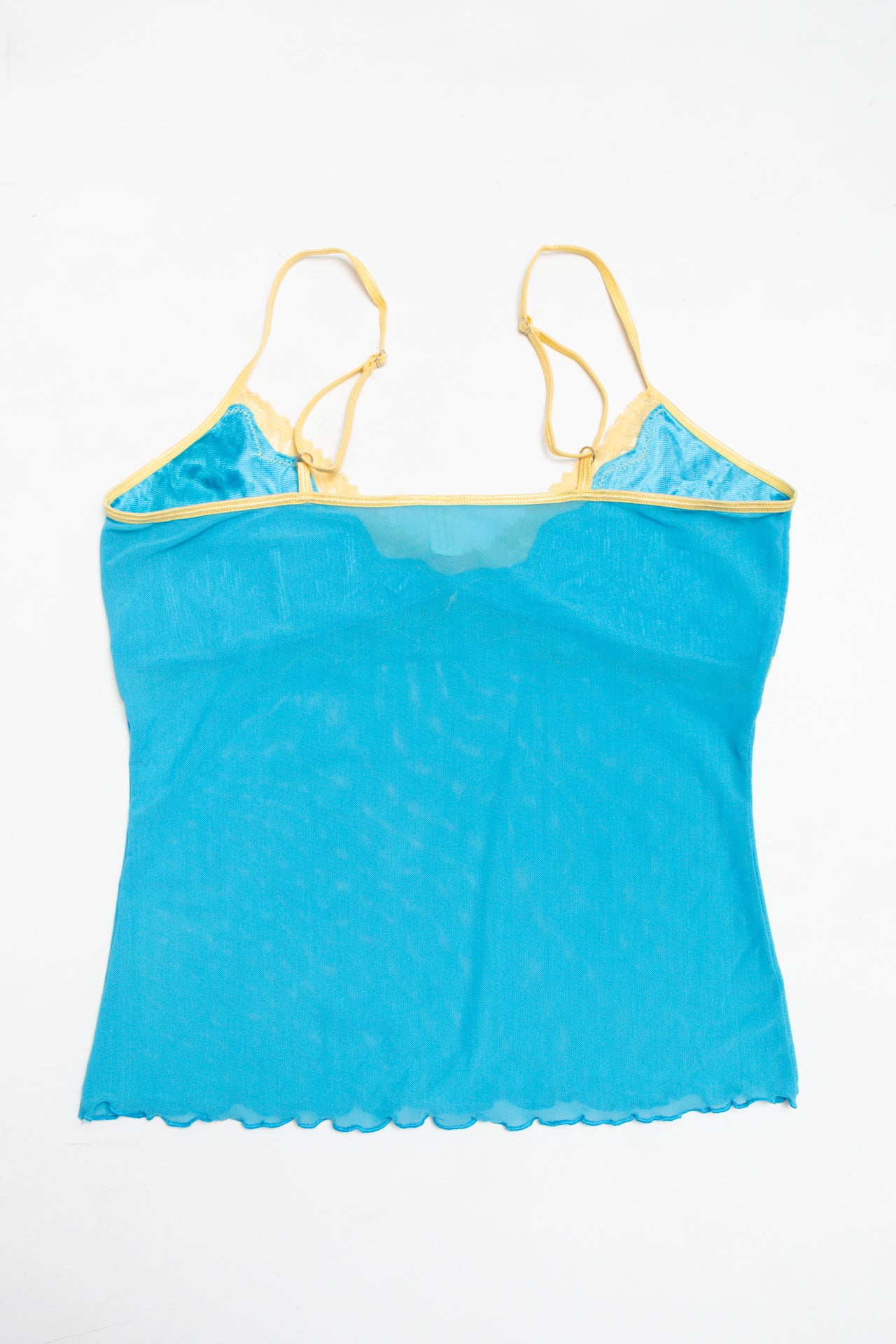 #199 mesh blue/yellow cami | c. 162 | size 10