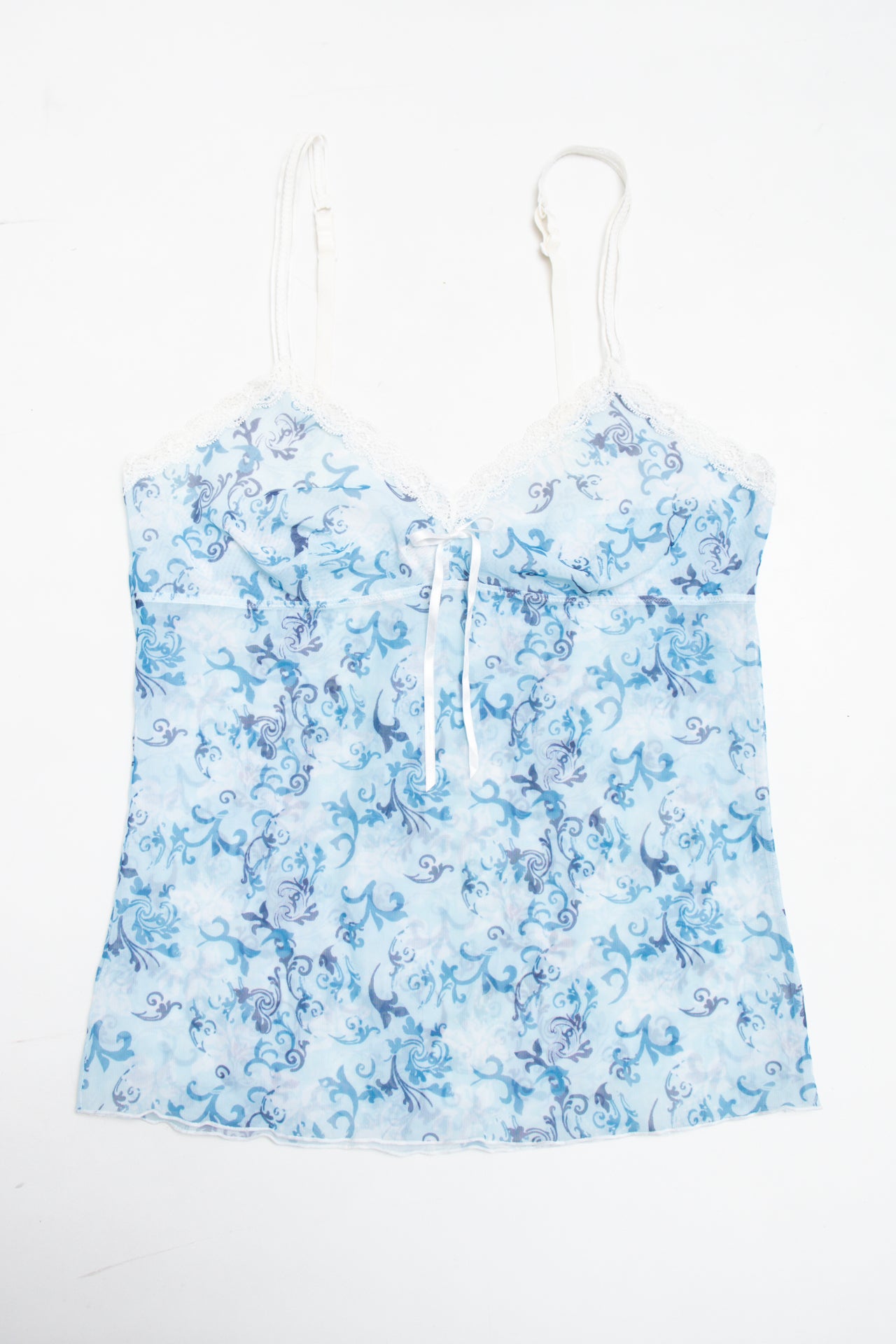 #204 TCM delicate blue mesh cami | c. 162 | size 8/10