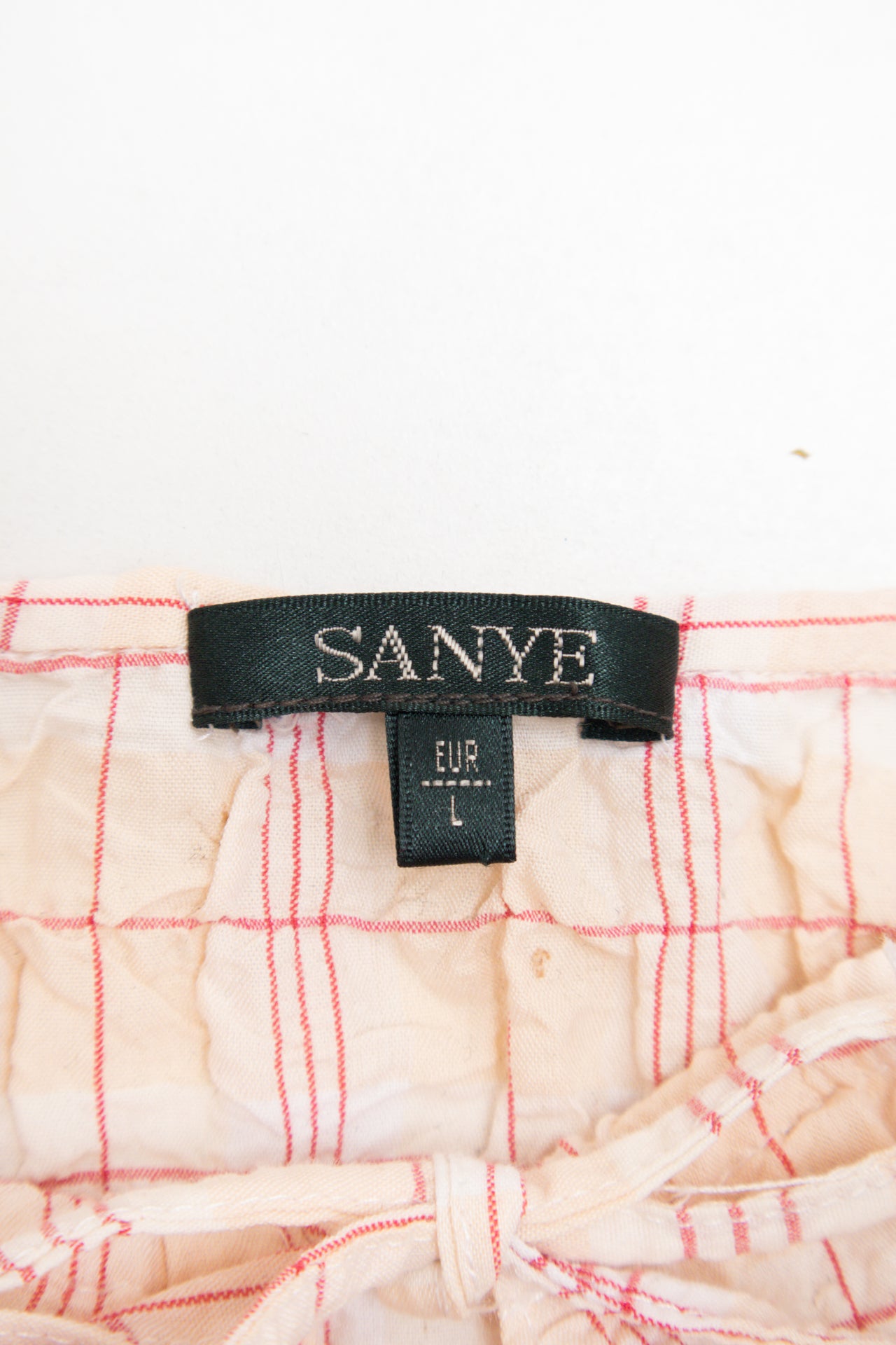 #208 Sanye plaid gathered waist top | c. 162 | size 10/12