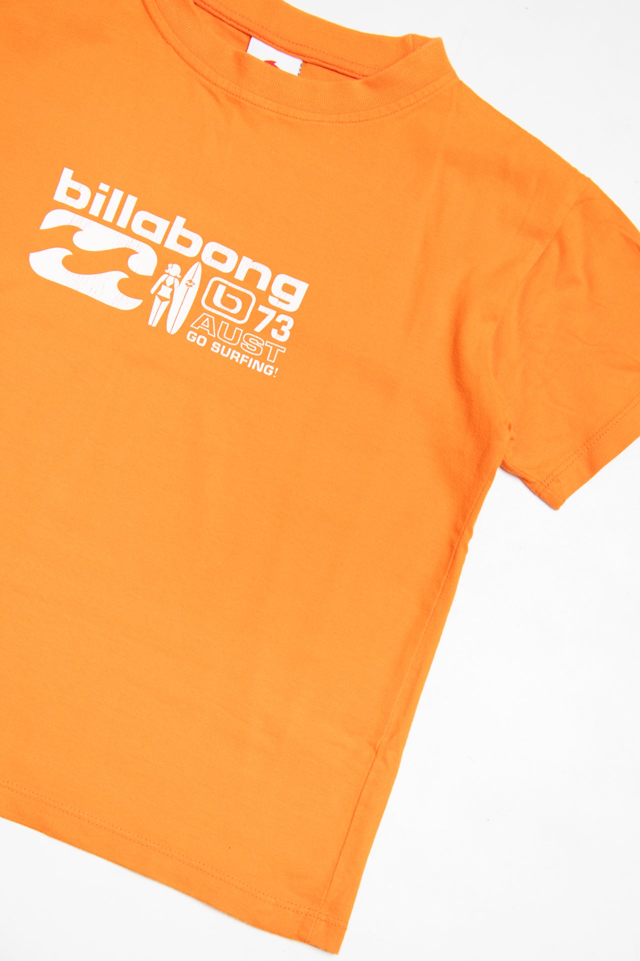 #213 Billabong orange cotton tee | c. 162 | size 8