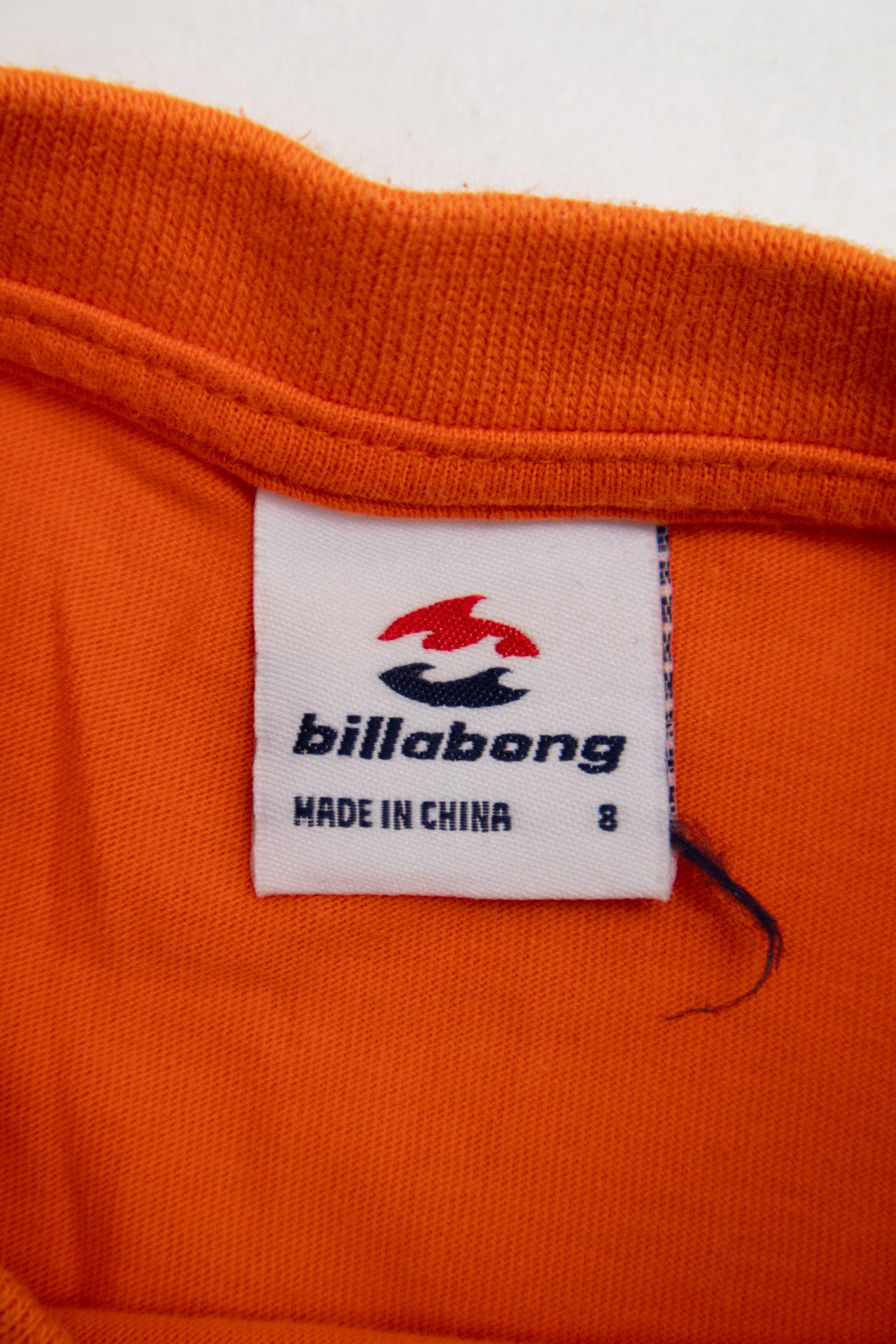 #213 Billabong orange cotton tee | c. 162 | size 8