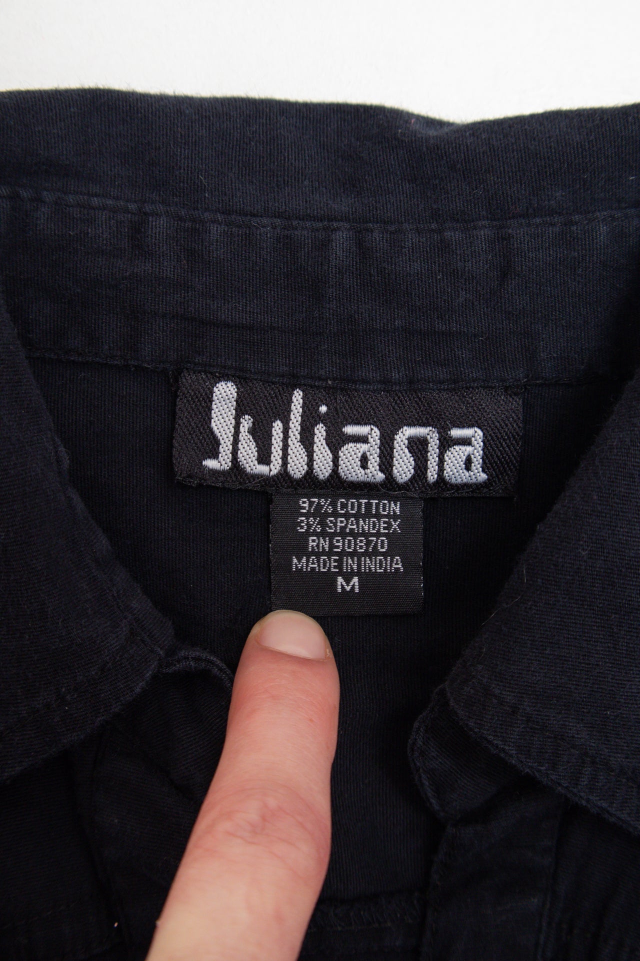 #223 Juliana black button up | c. 163 | size 8