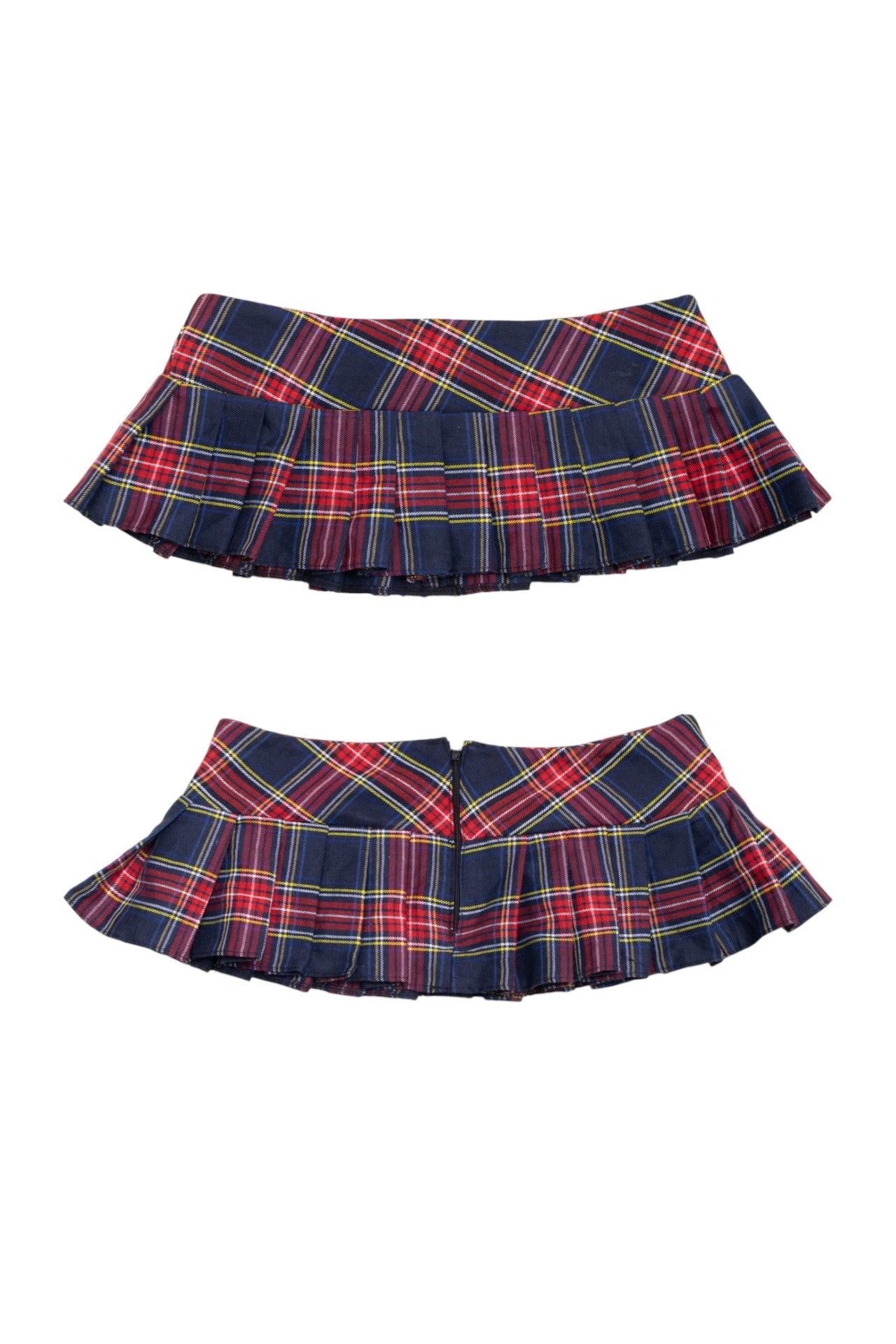 #235 Plaid pleated micro mini skirt | c. 163 | size 8