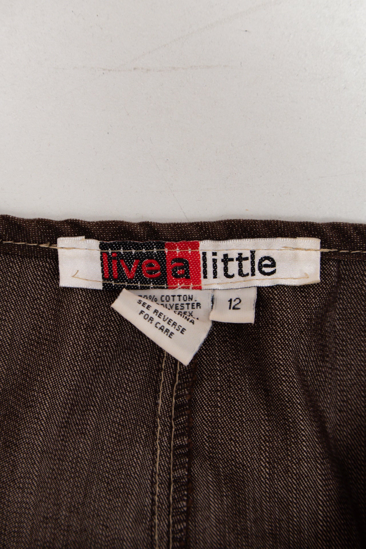 #239 Live a Little brown ruffle midi skirt | c. 163 | size 12