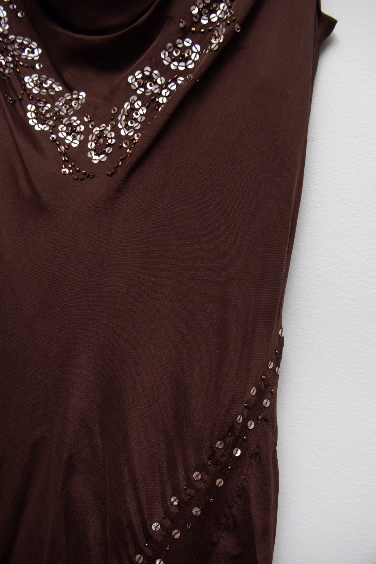 #269 ECI New York brown sequinned dress | c. 163 | size 10