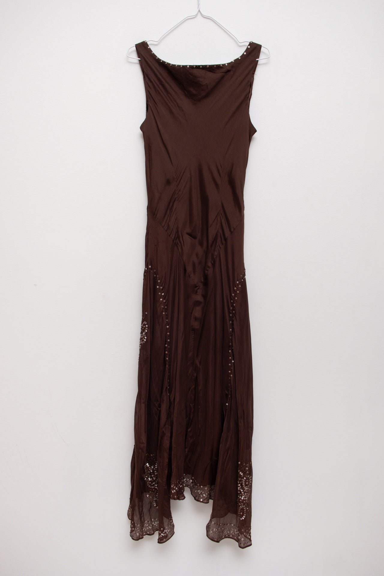 #269 ECI New York brown sequinned dress | c. 163 | size 10