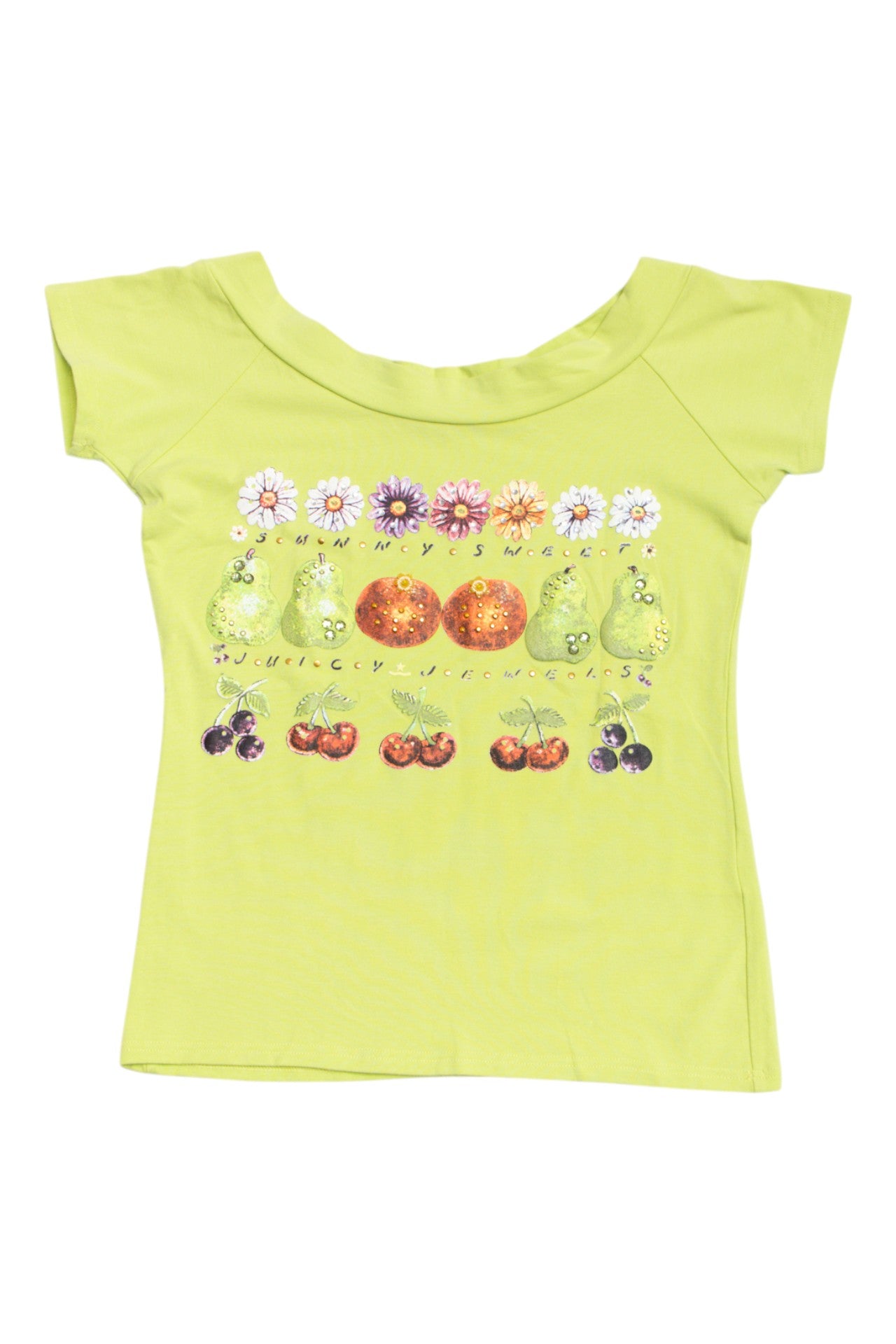 #191 Ocean Star apple green rhinestone top | c. 155 | size 10