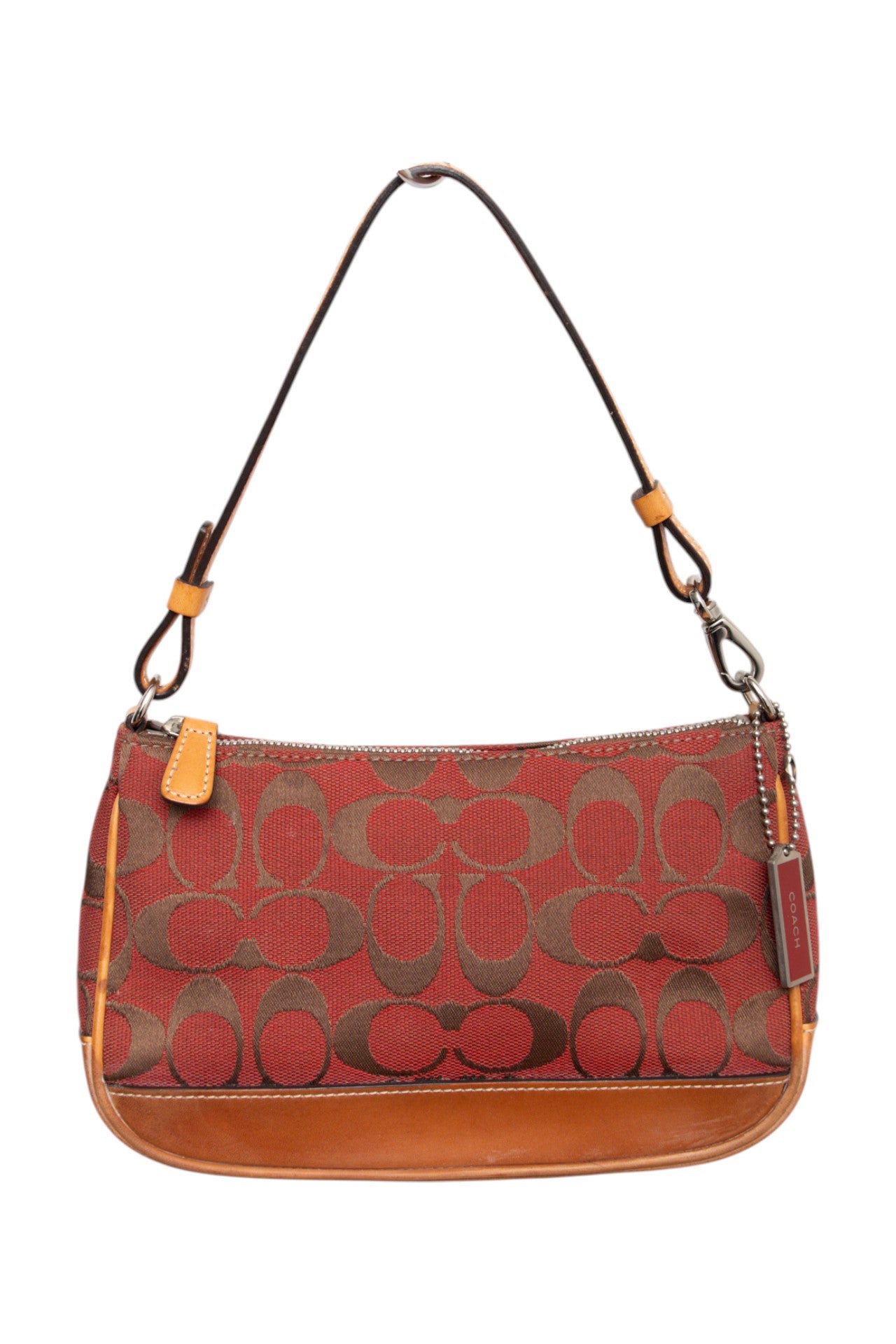 #241 Coach red/brown monogram canvas demi bag | c. 163