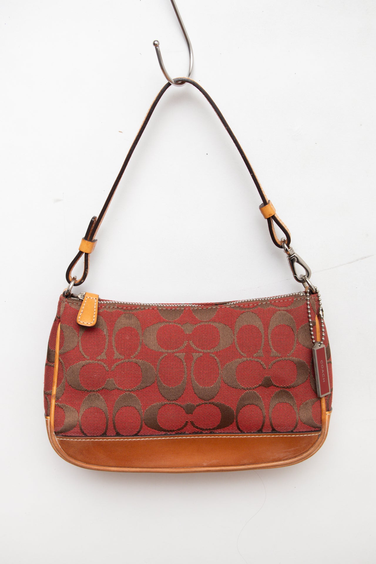 #241 Coach red/brown monogram canvas demi bag | c. 163