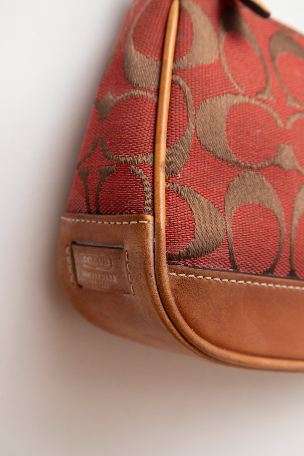 #241 Coach red/brown monogram canvas demi bag | c. 163