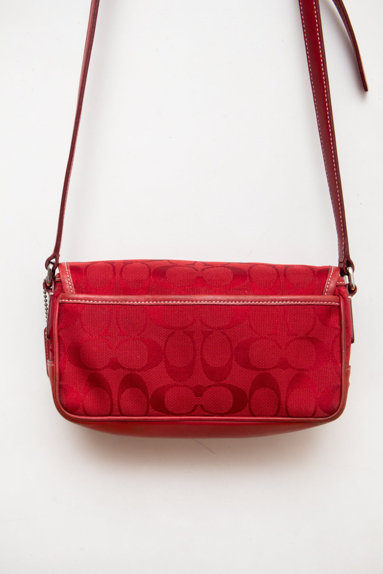 #247 Coach cherry red cross body buckle bag | c. 163
