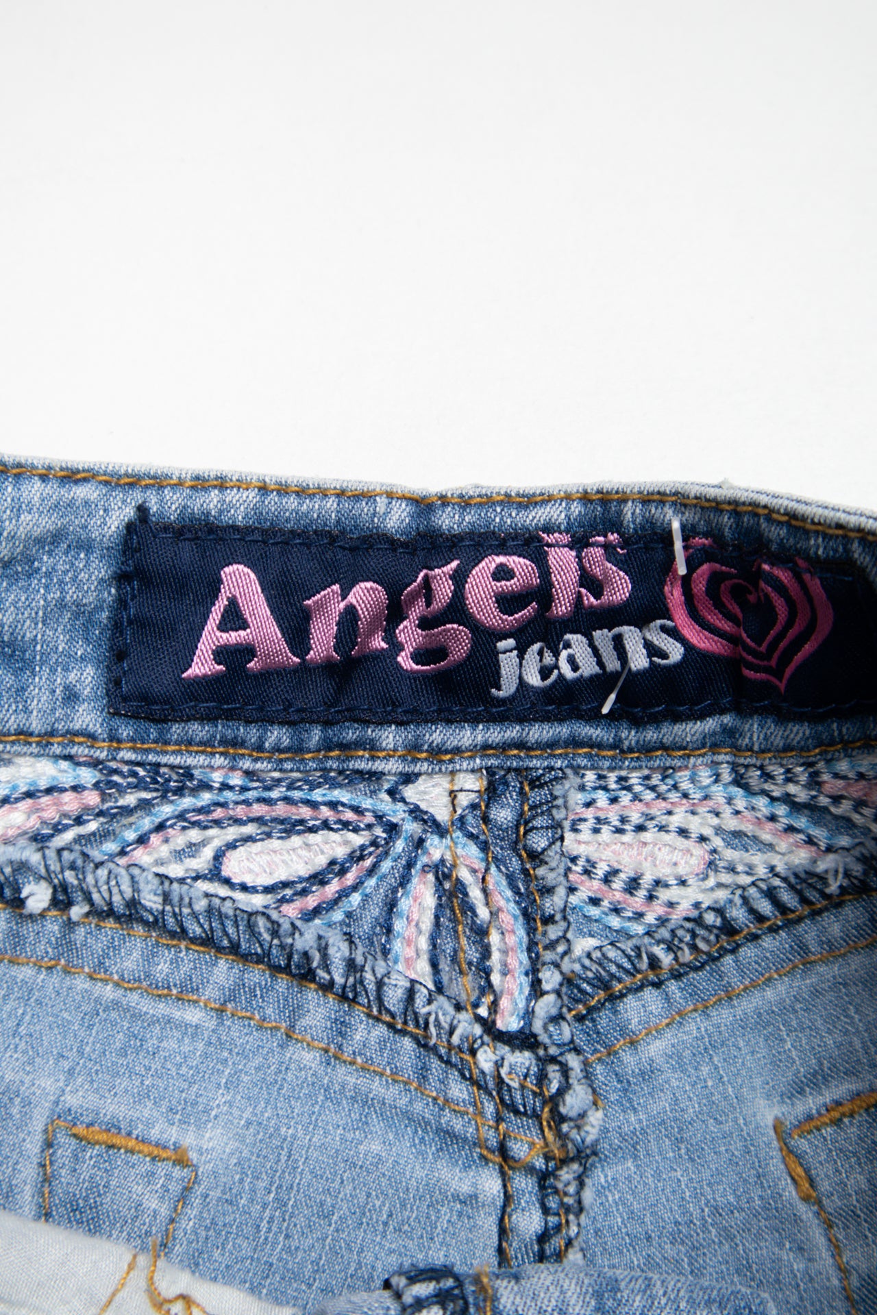 #07 Angels rhinestoned denim mini shorts | c. 164 | size 4