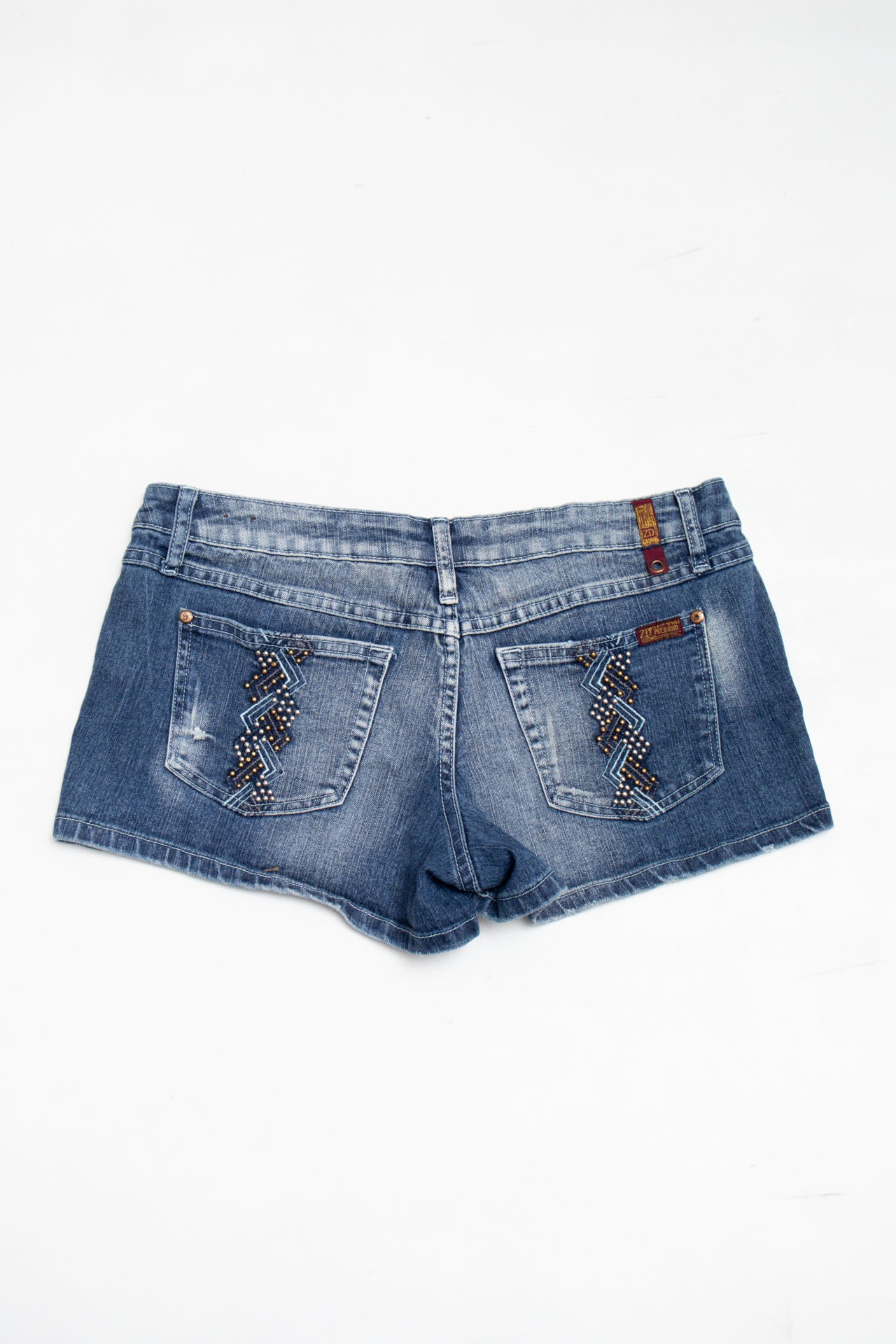 #09 Zanadi studded denim mini shorts | c. 164 | size 10