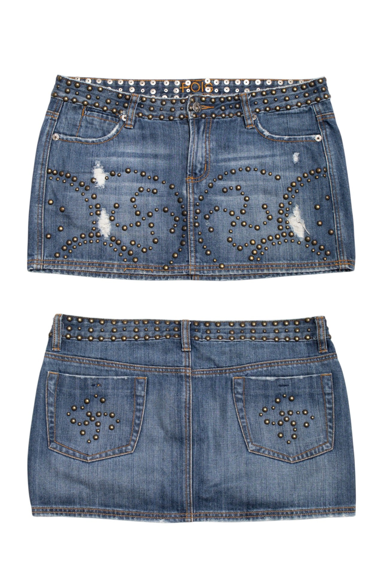#11 Pois studded denim mini skirt | c. 164 | size 12