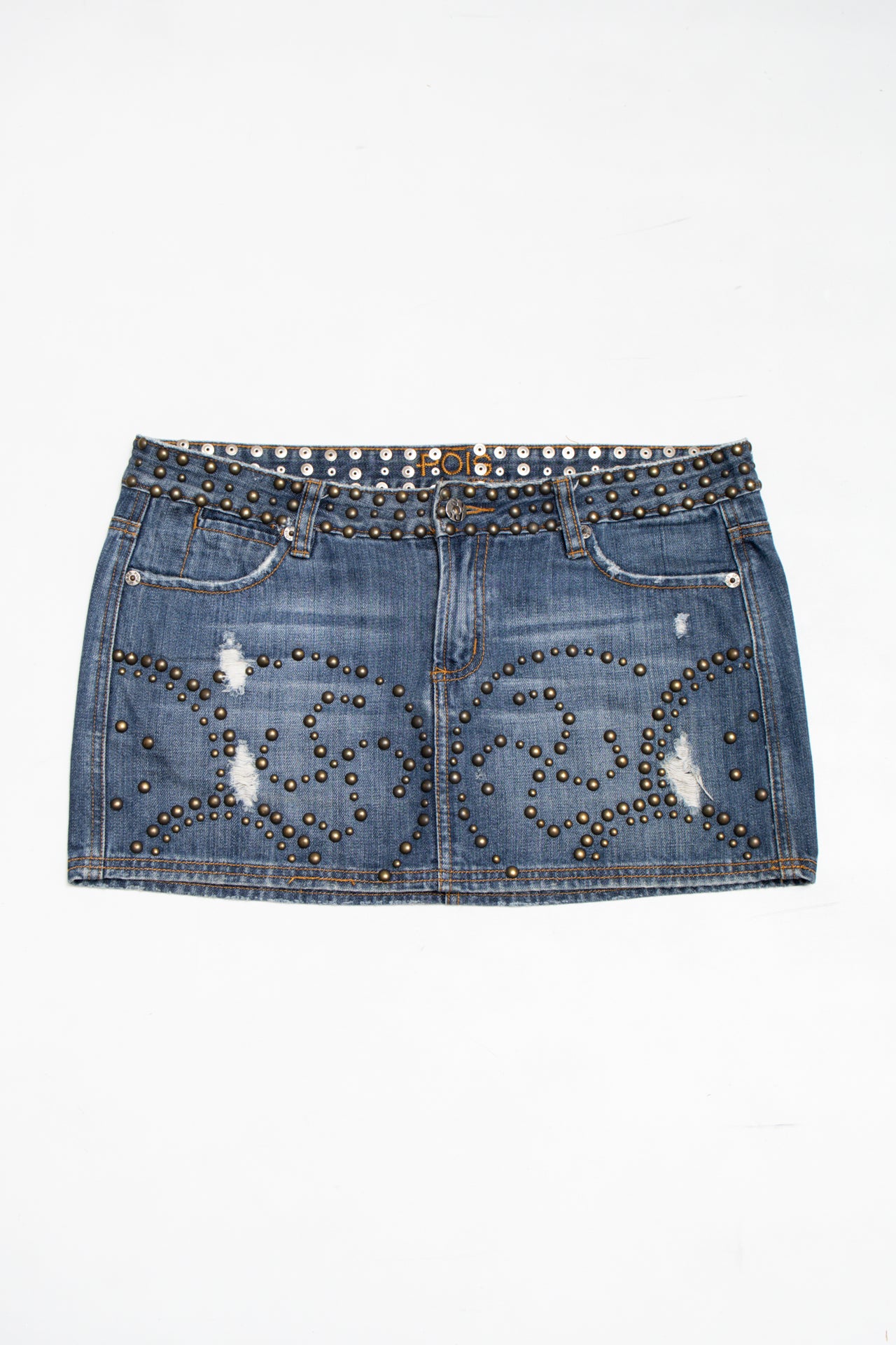 #11 Pois studded denim mini skirt | c. 164 | size 12