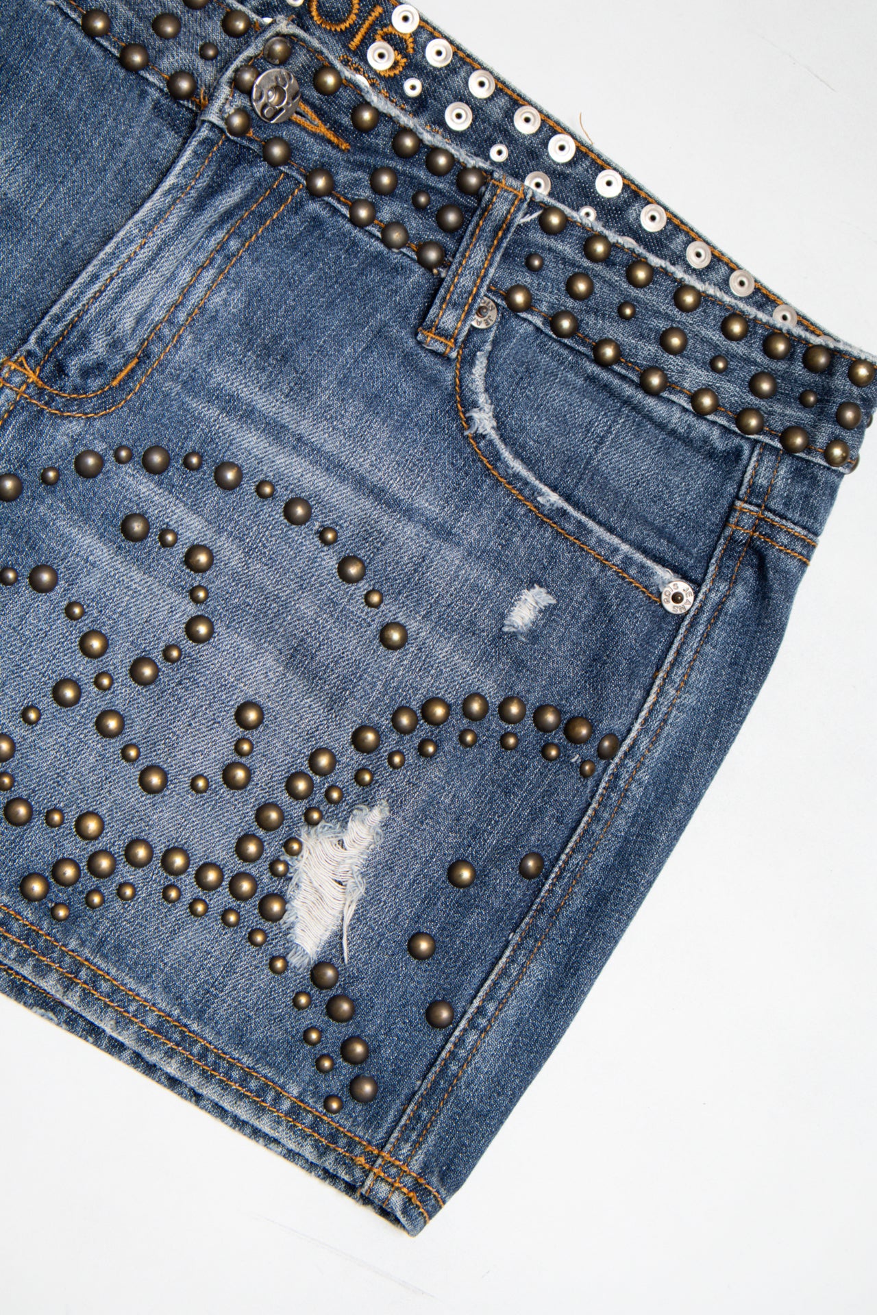 #11 Pois studded denim mini skirt | c. 164 | size 12