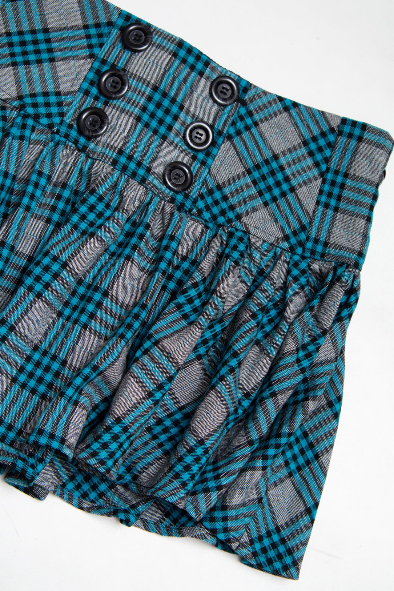 #16 Candie's teal plaid mini skirt | c. 164 | size 10