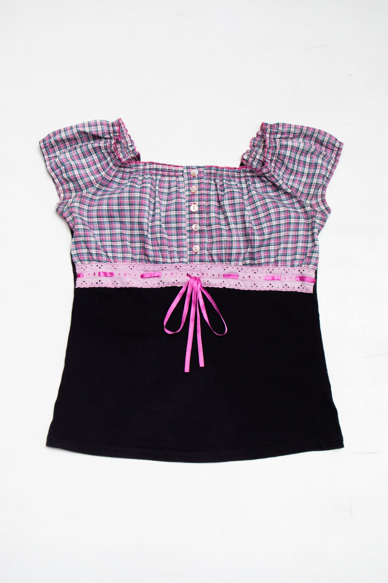 #32 plaid buttoned top | c. 164 | size 10