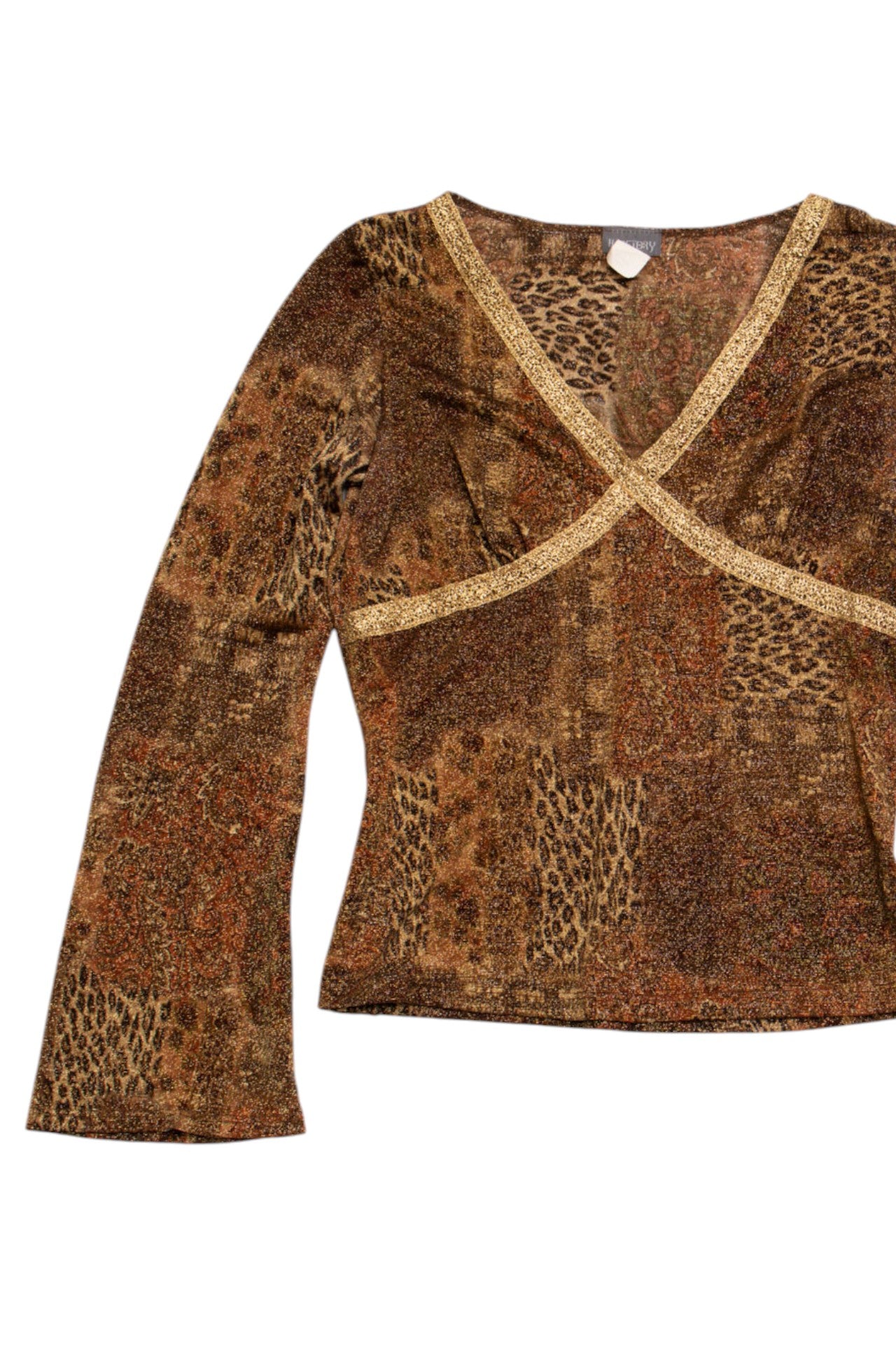 #79 USA leopard glittery bell sleeve top | C 150 | Size 14