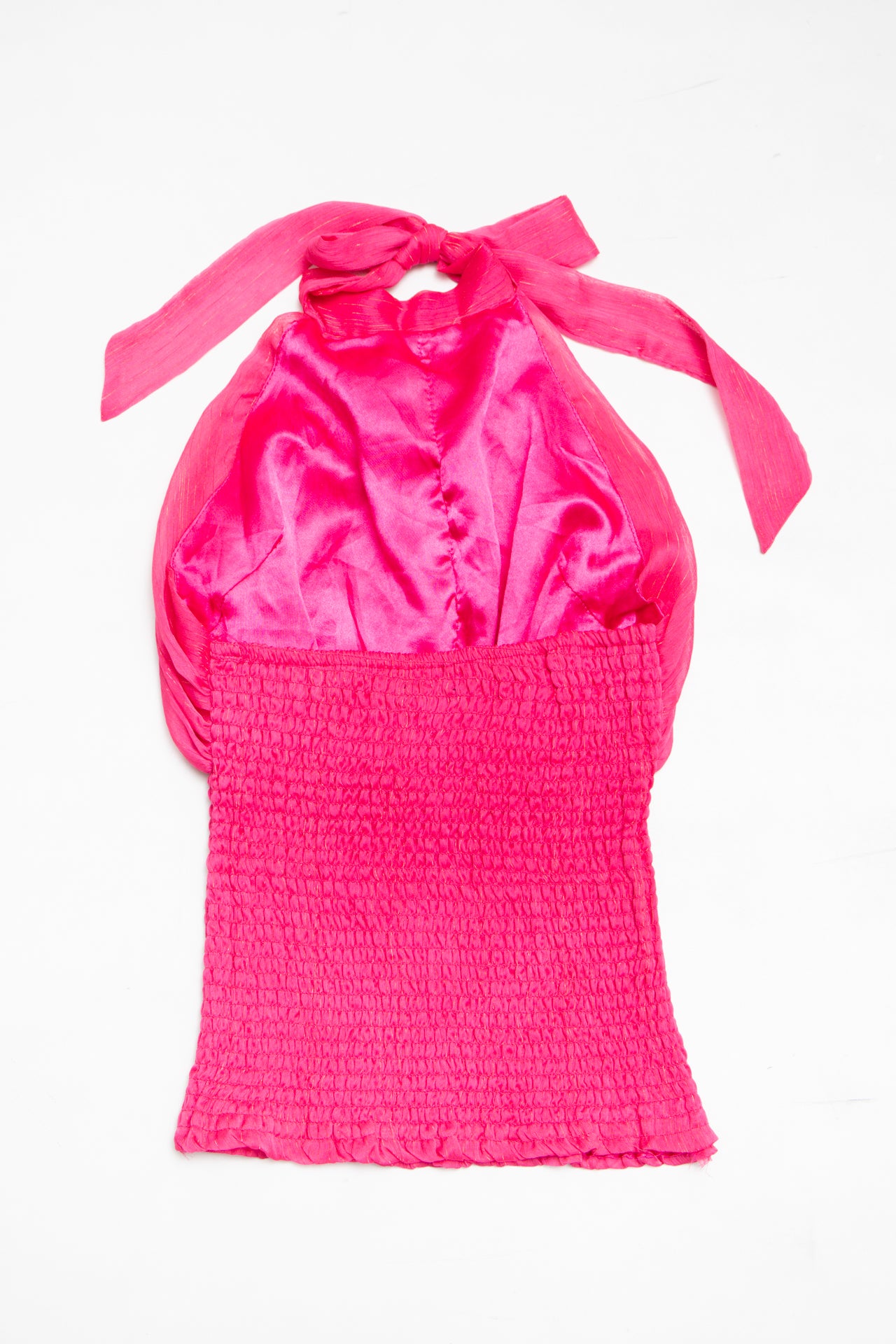 #39 CBD pink rosetted halter top | c. 164 | size 8