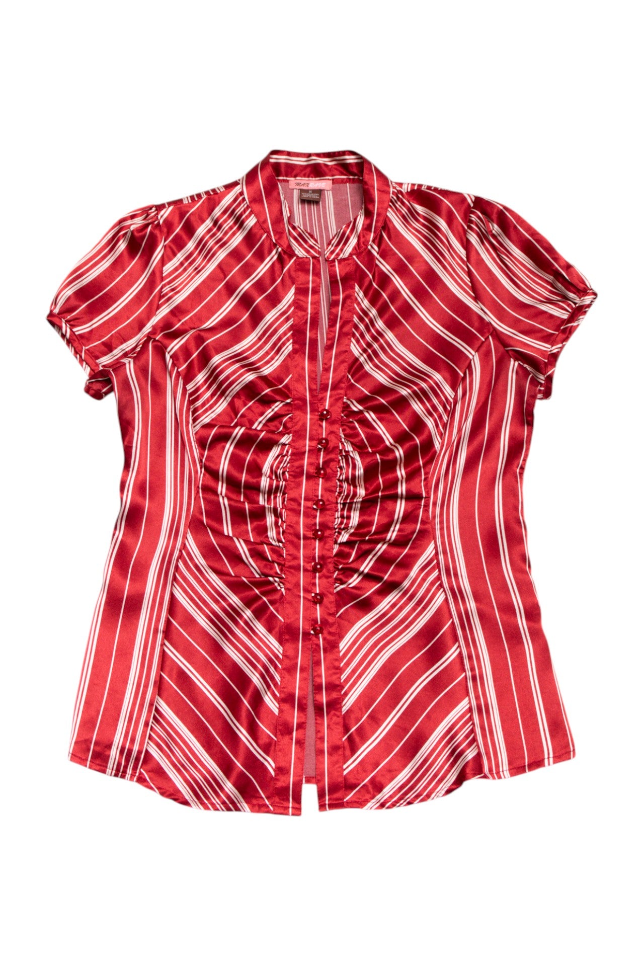 #41 Max Rave striped ruched satin top | c. 164 | size 10