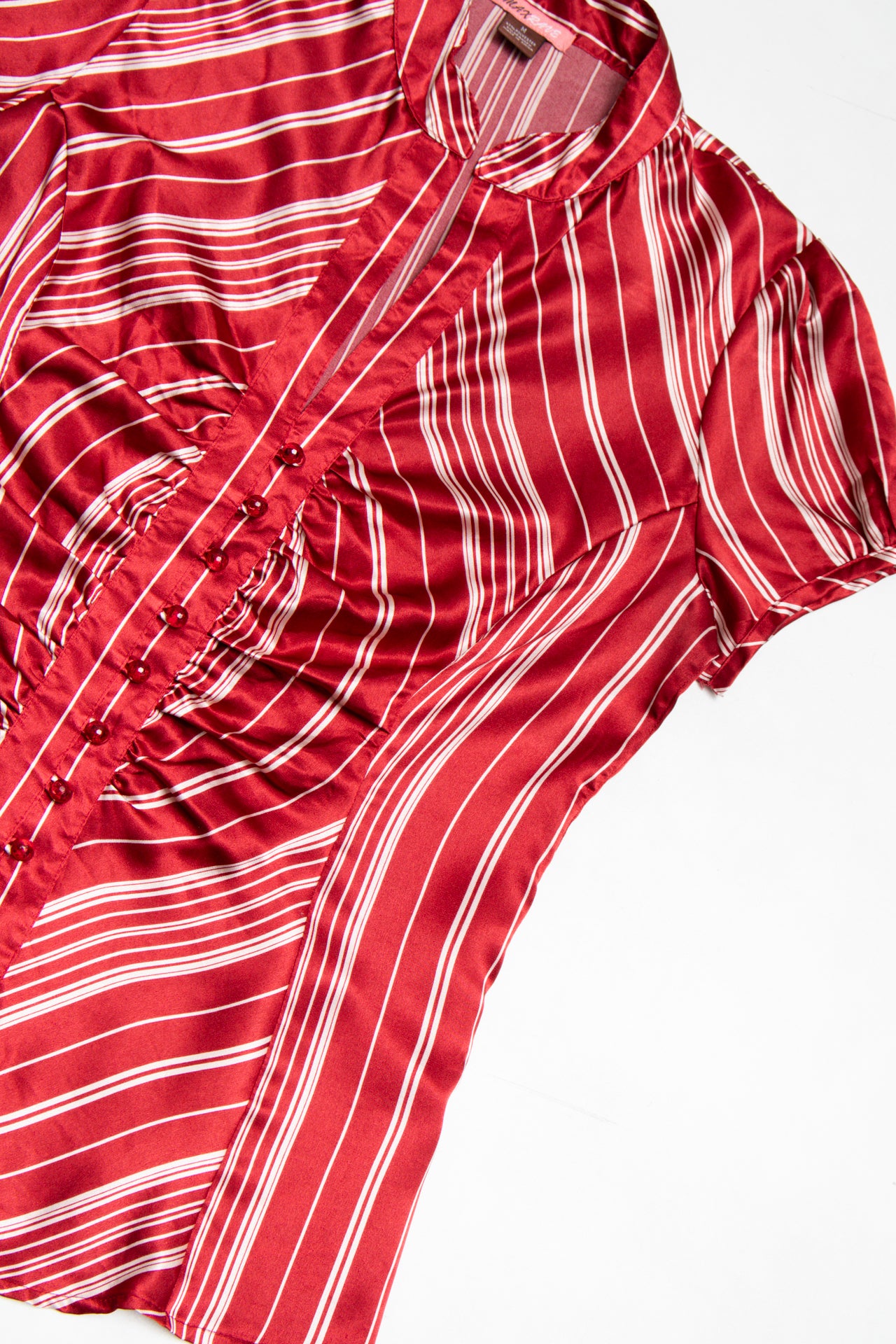 #41 Max Rave striped ruched satin top | c. 164 | size 10