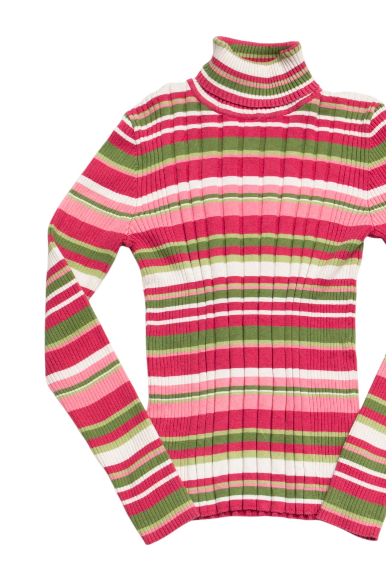 #86 Stripy rib knit turtle neck | C 150 | Size 10