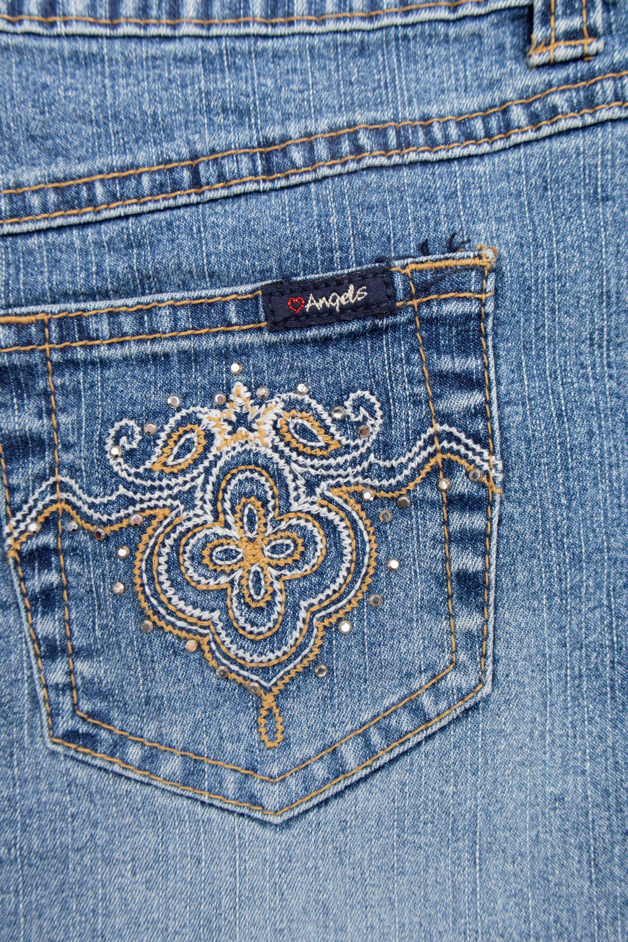 #66 Angels Embroidered Denim Mini | Collection 139 | Size 6