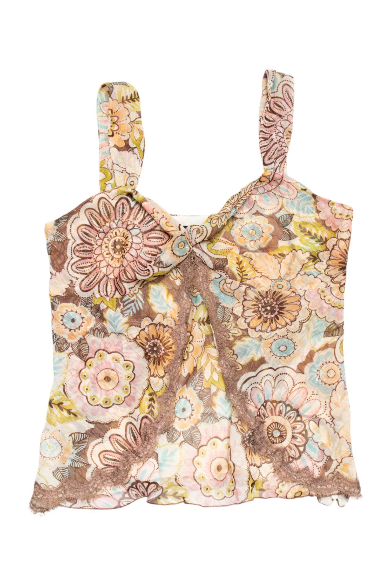 #54 Work to Weekend lined mesh floral tank | c. 164 | size 10