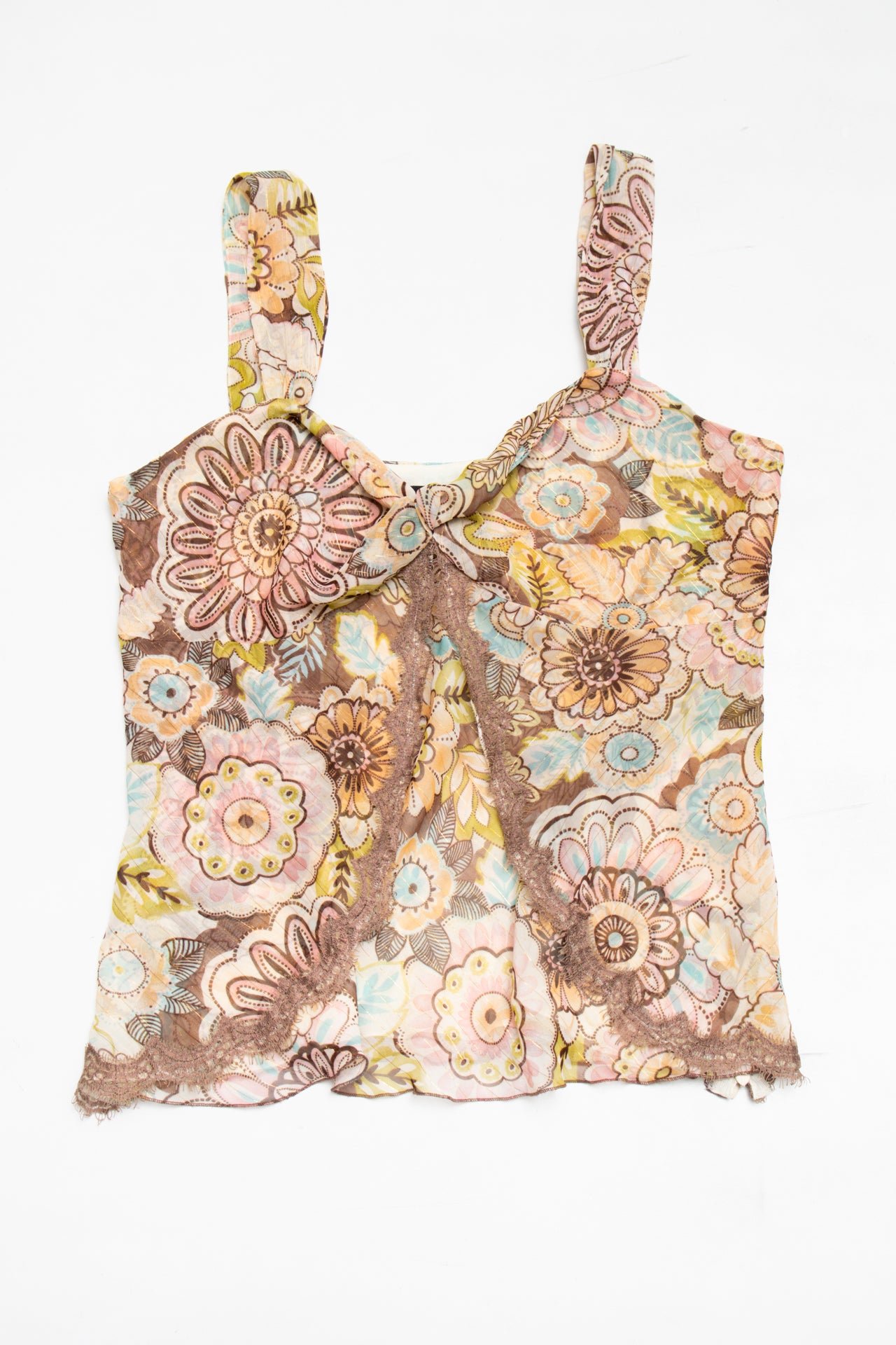 #54 Work to Weekend lined mesh floral tank | c. 164 | size 10