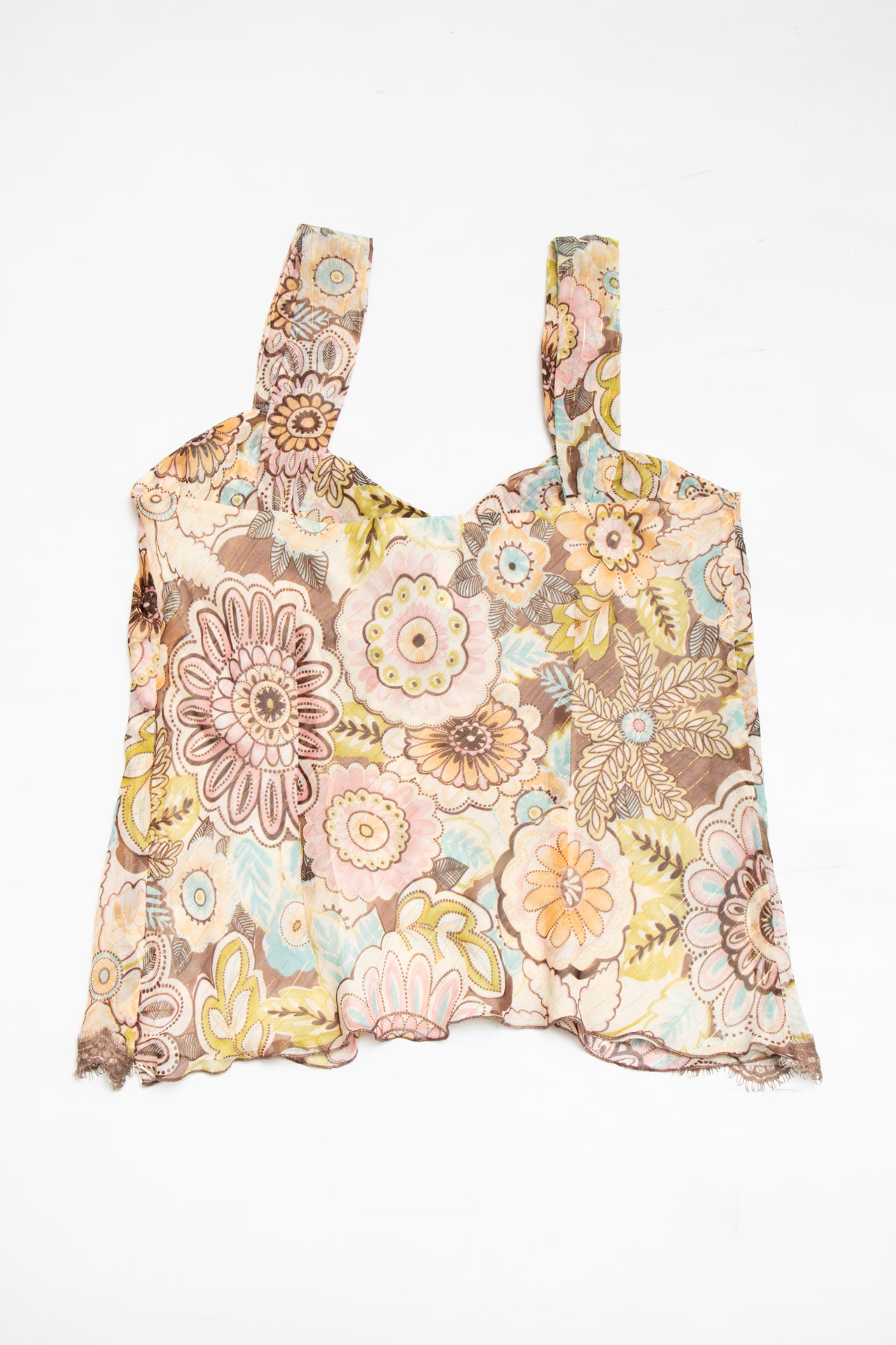 #54 Work to Weekend lined mesh floral tank | c. 164 | size 10