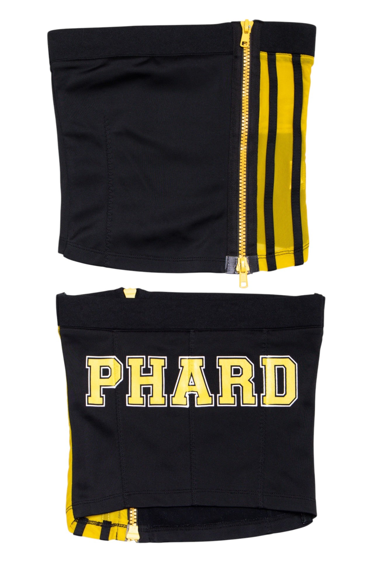 #57 Phard black/yellow zip up corset | c. 164 | size 6