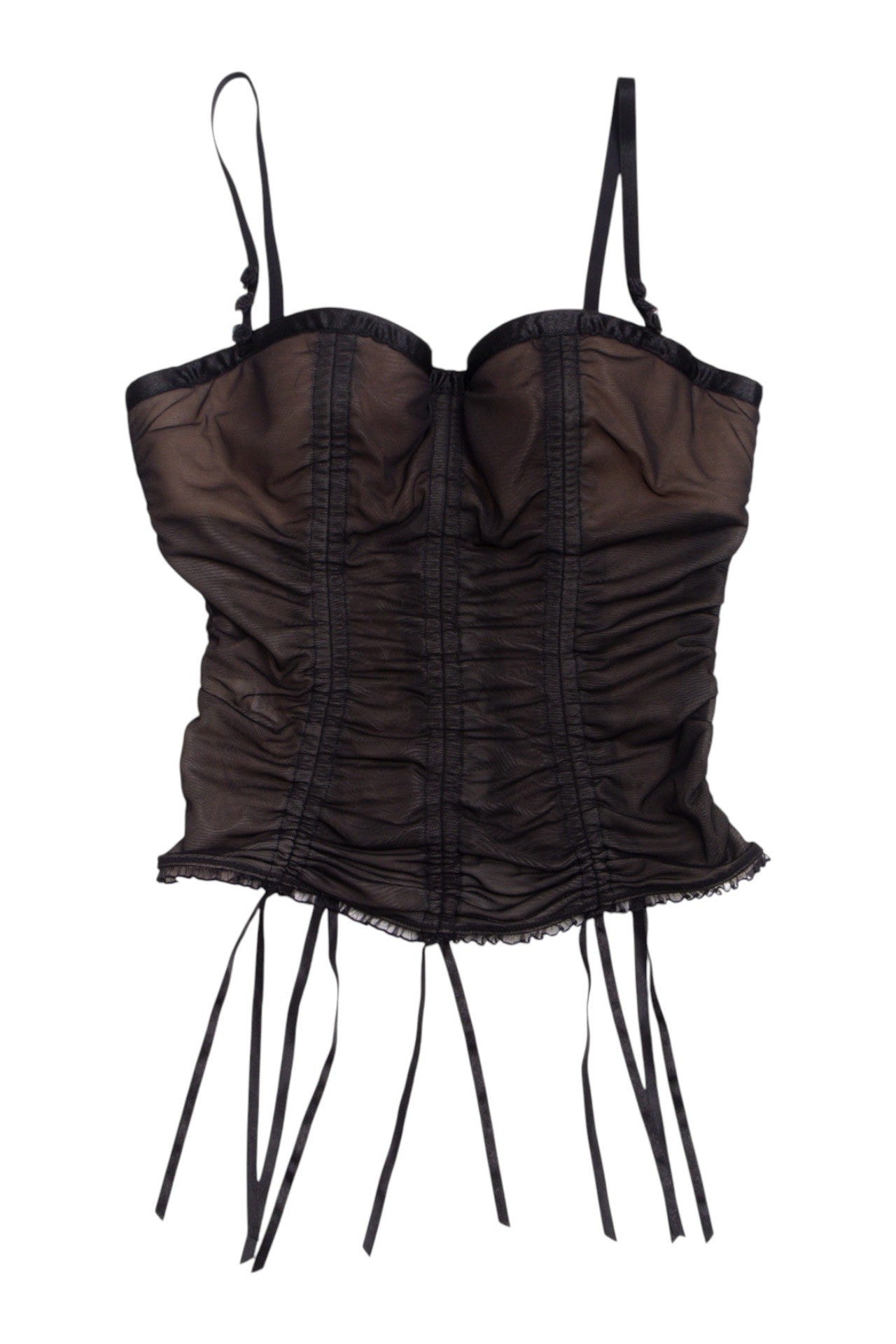 #69 Ruched French Frilly Bustier | Cup size 14B | c. 156