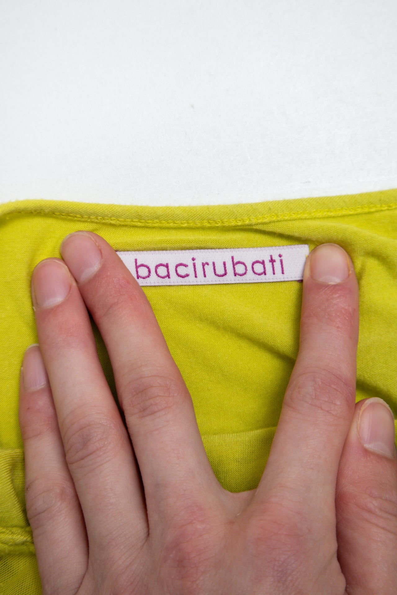 #62 Bacirubati lime green halter top | c. 164 | size 6