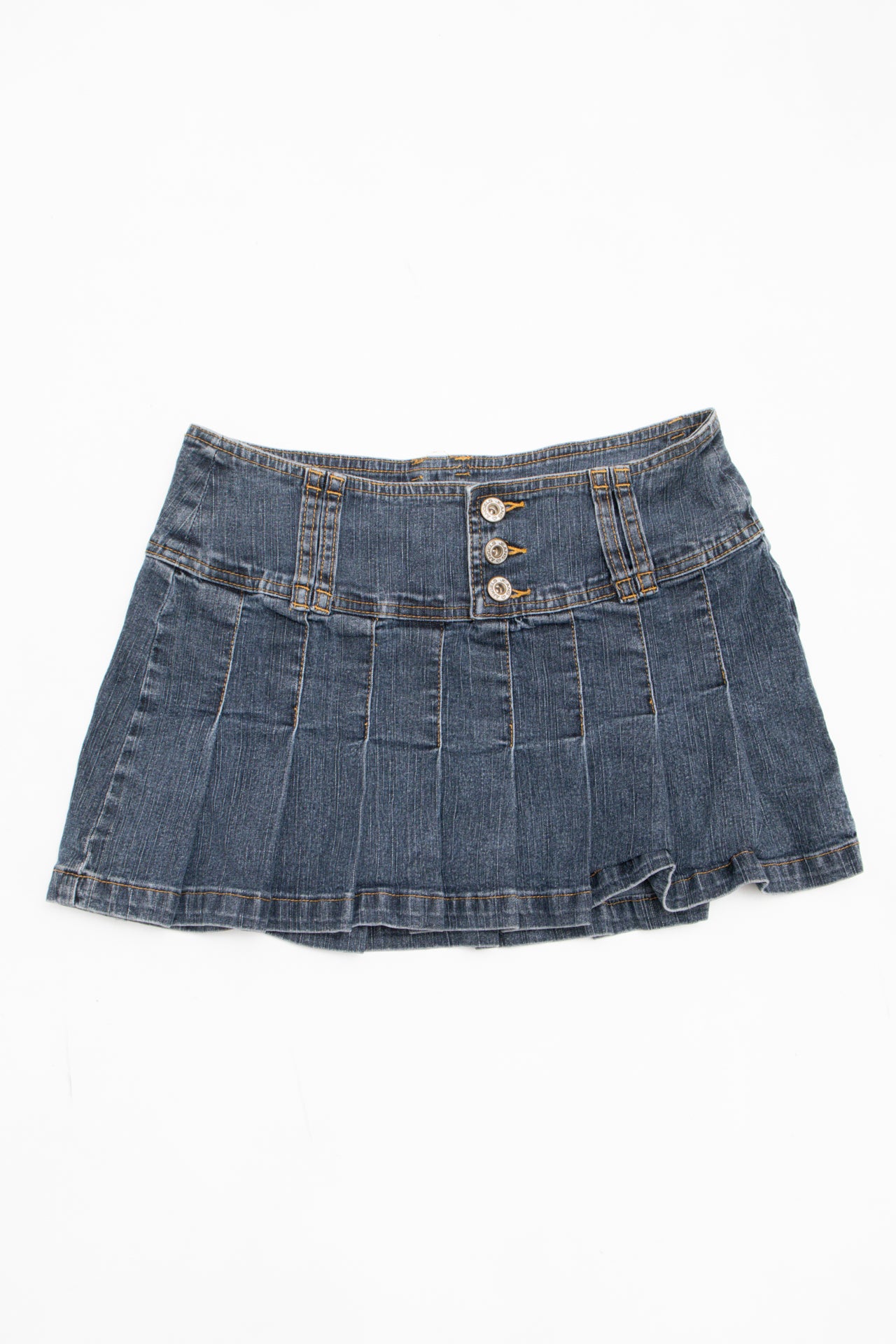 #59 Angels Pleated Denim Mini | Collection 139 | Size 6