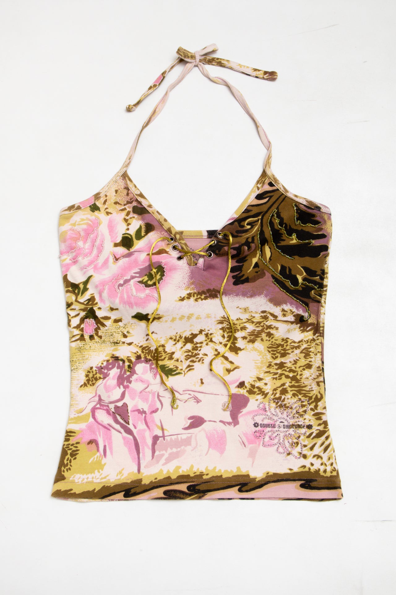 #67 green/pink beaded tank | c. 164 | size 12