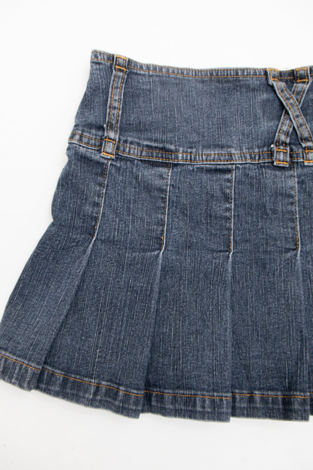 #59 Angels Pleated Denim Mini | Collection 139 | Size 6